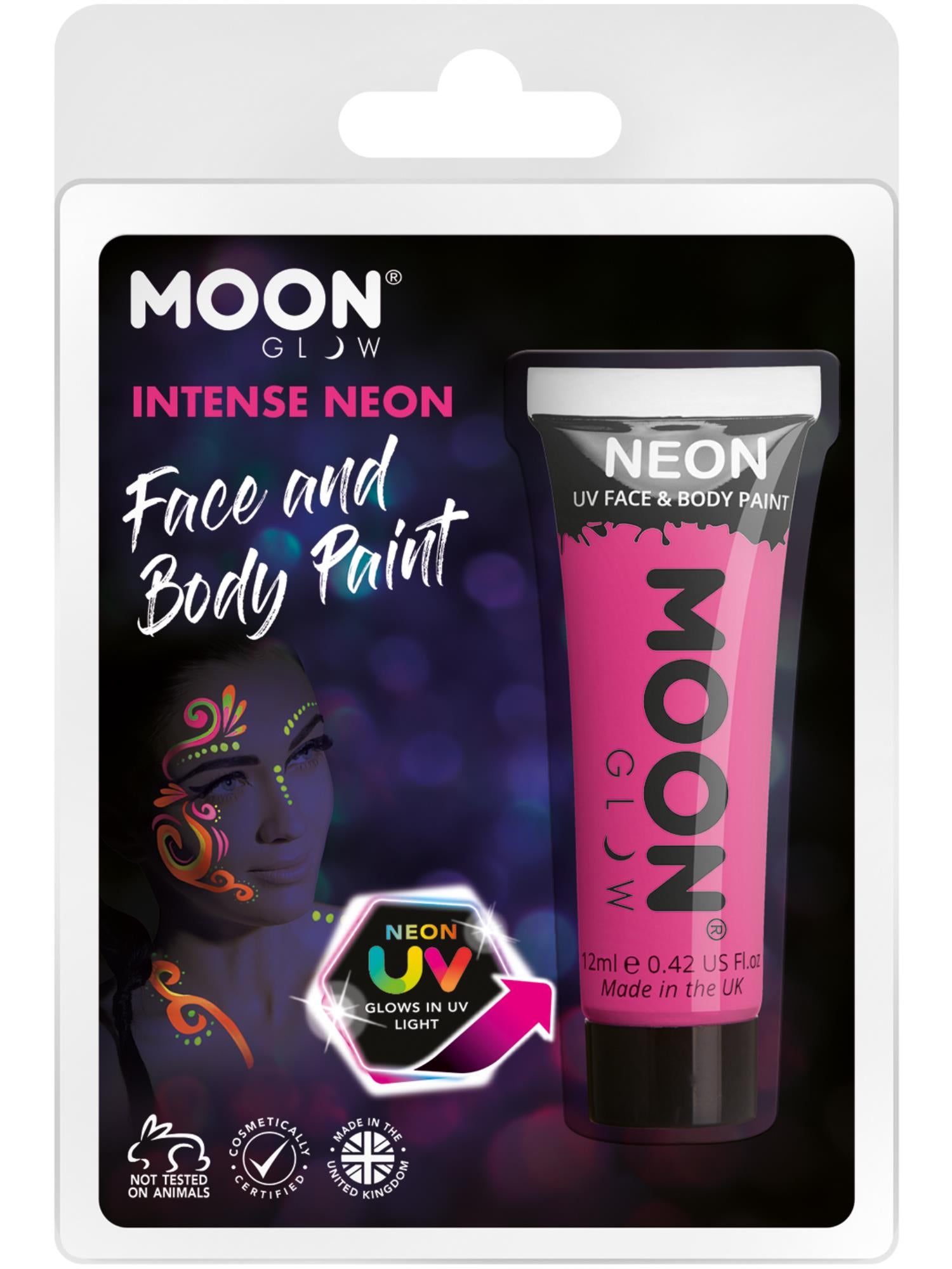 Moon Glow Intense Neon UV Face Paint, Intense Pink