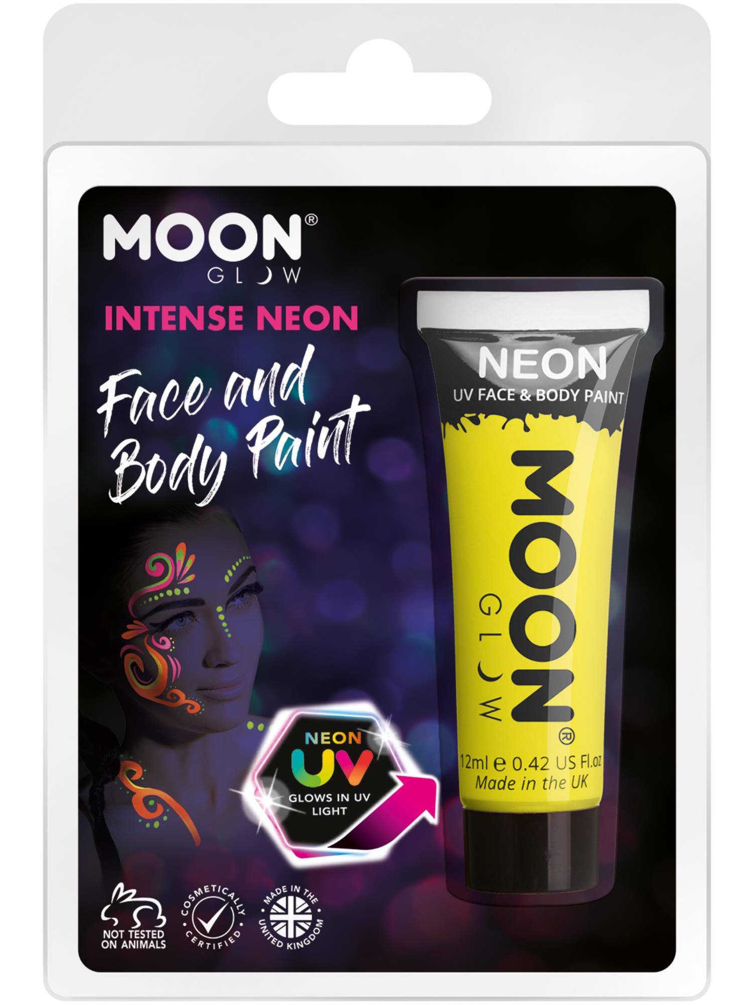 Moon Glow Intense Neon UV Face Paint, Intense Yell