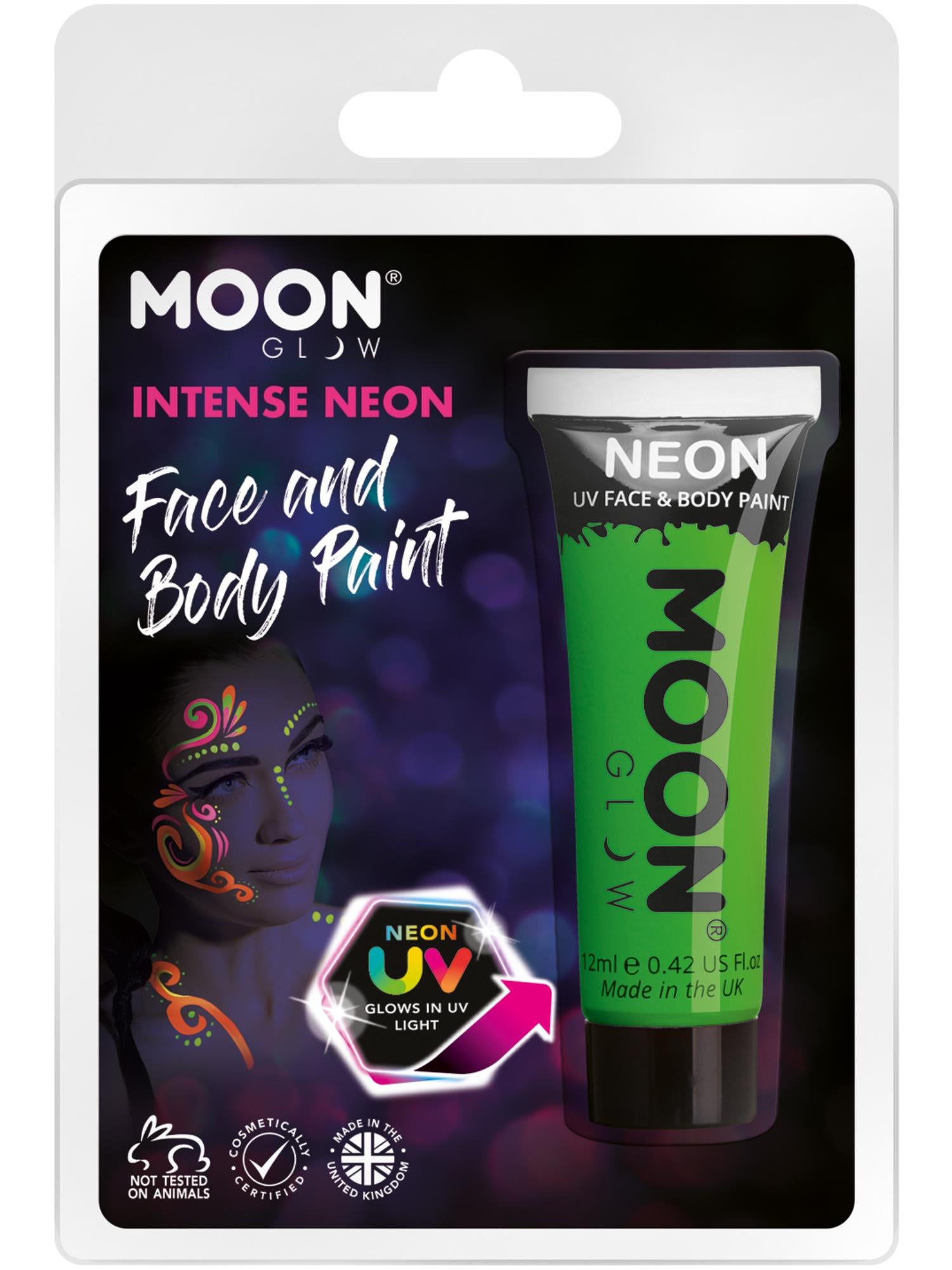 Moon Glow Intense Neon UV-Gesichtsfarbe, Intensives Grün