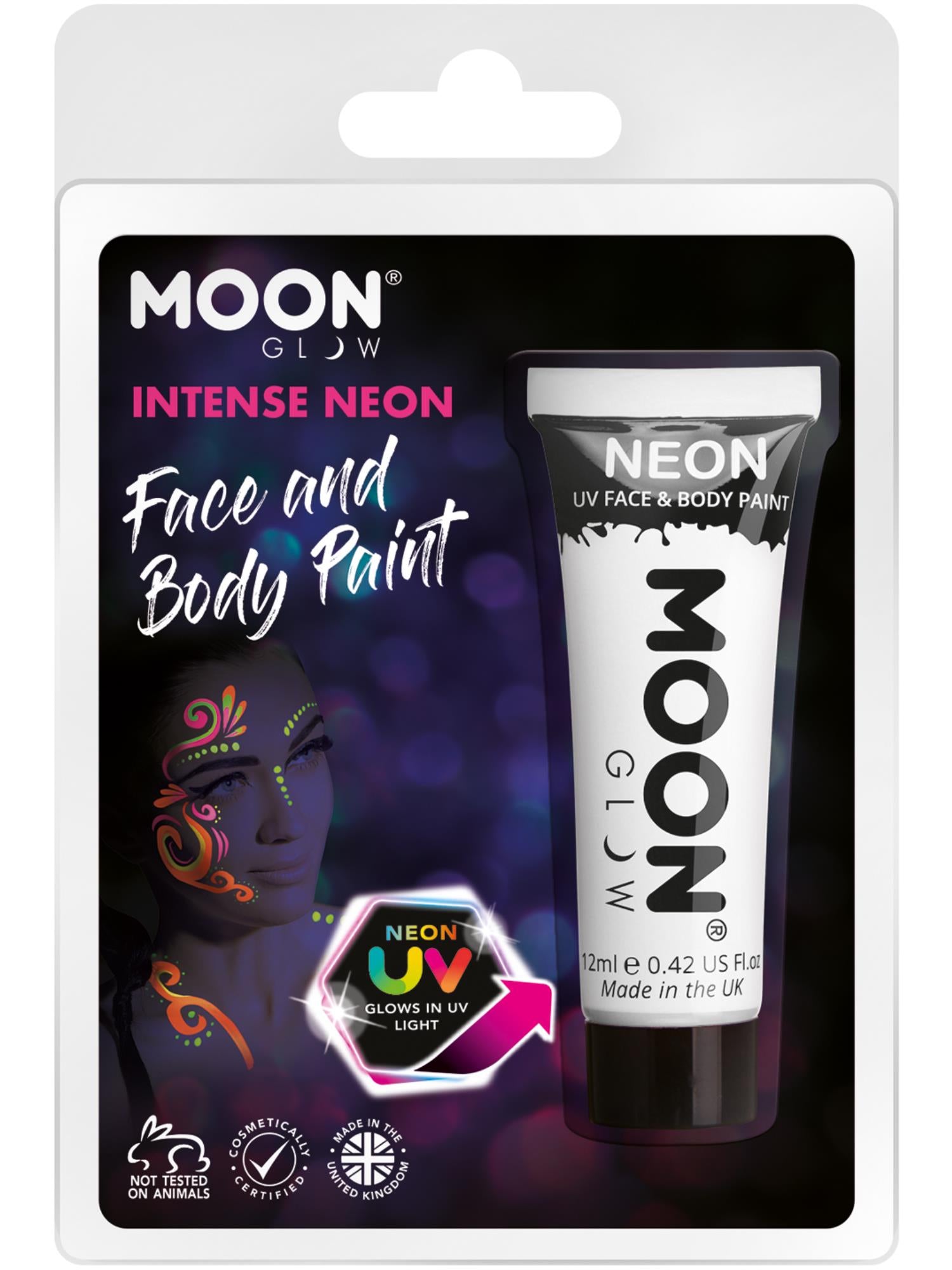 Moon Glow Intense Neon UV Face Paint, Intense Whit