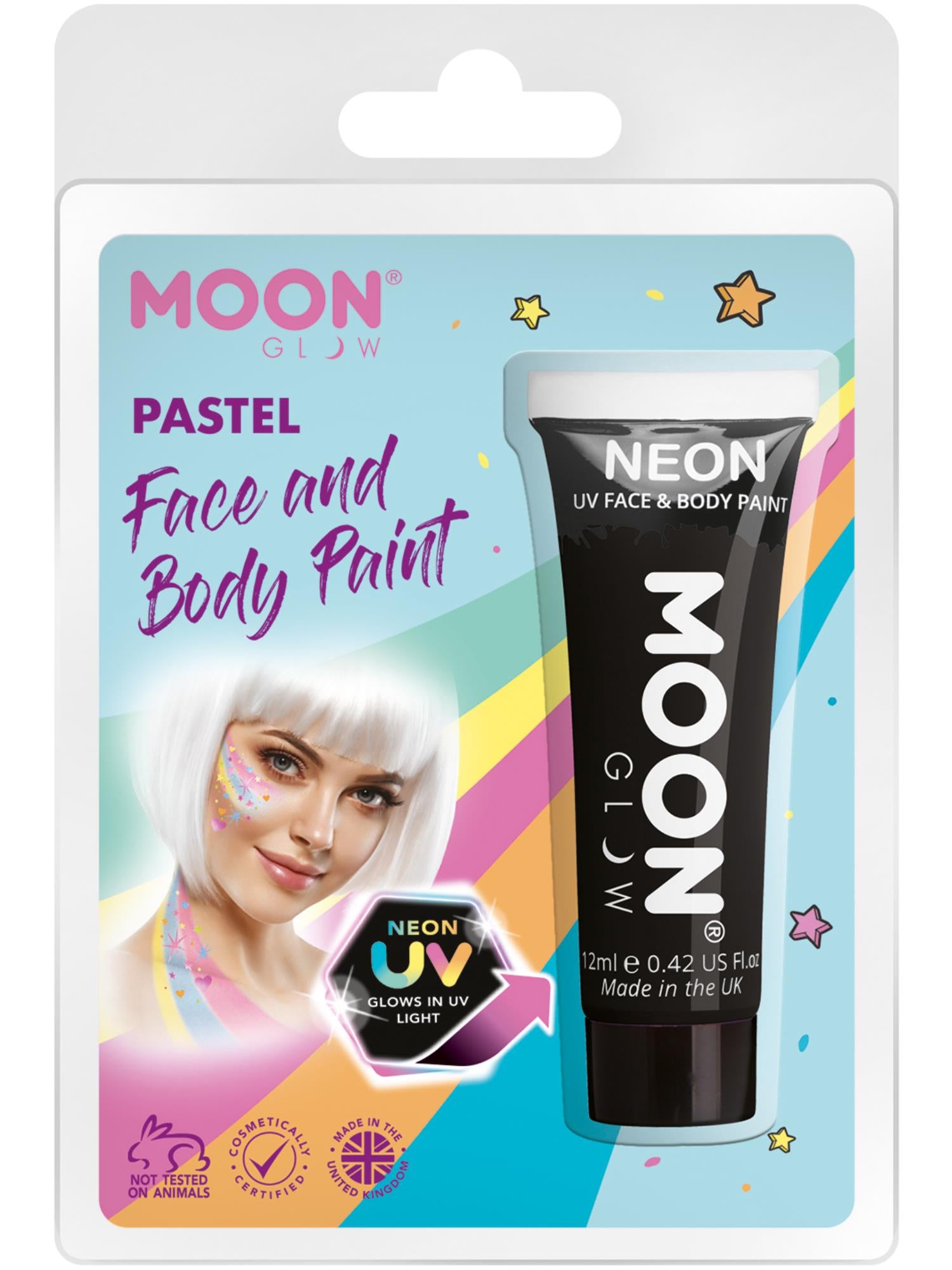 Moon Glow Pastel Neon UV Face Paint, Black