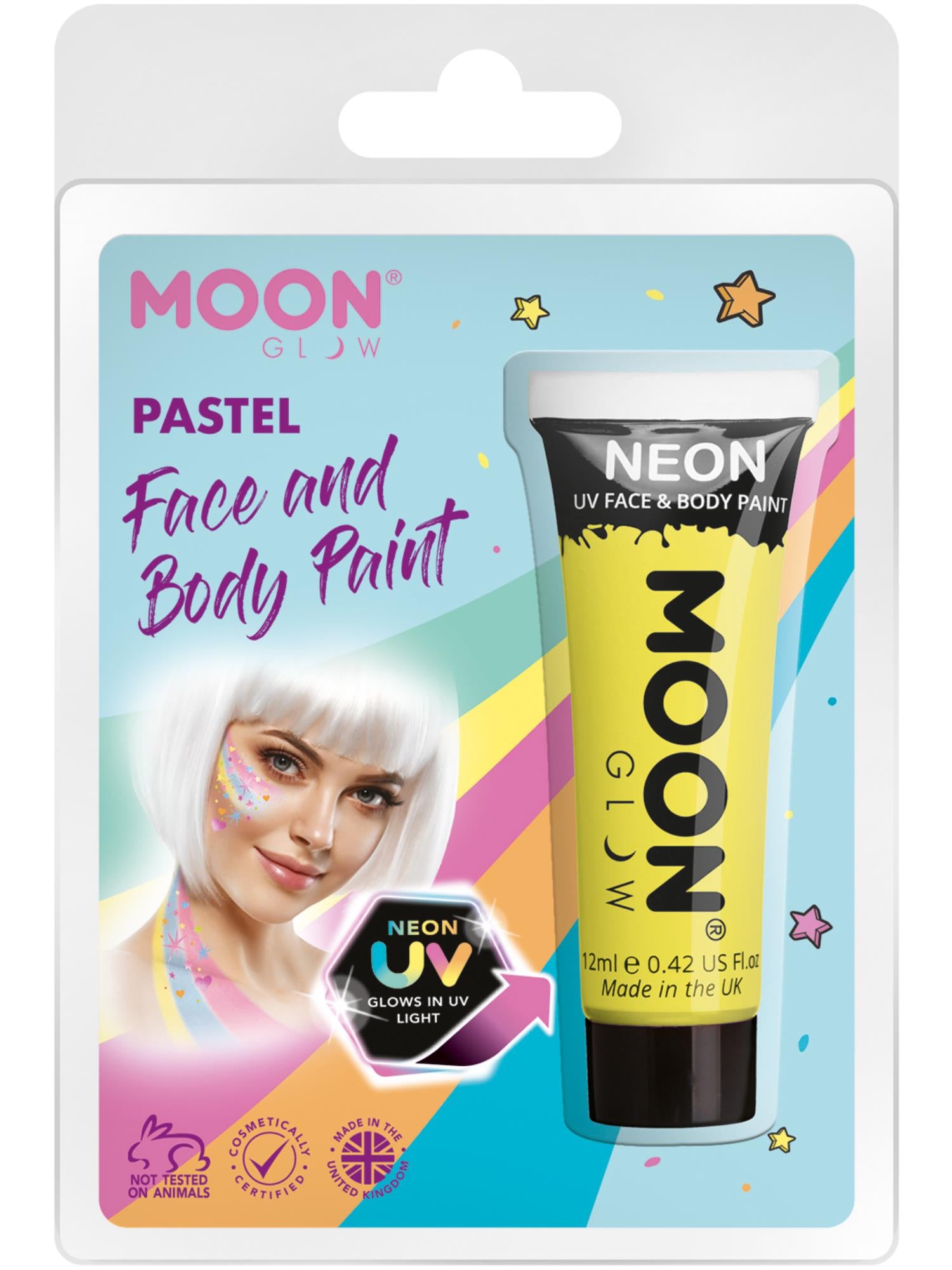 Moon Glow Pastel Neon UV Face Paint, Yellow