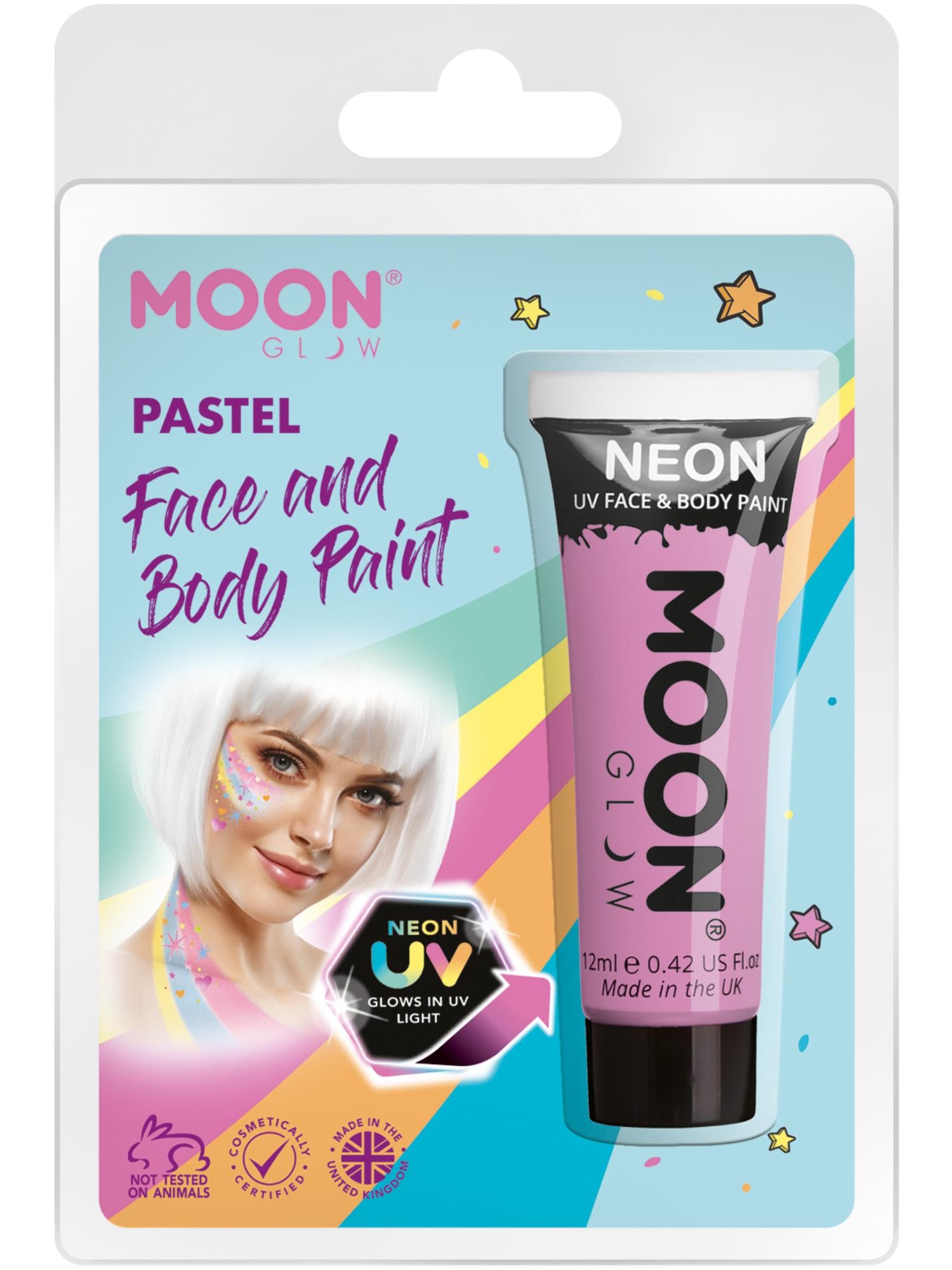 Moon Glow Pastel Neon UV Face Paint, Pastel Lilac