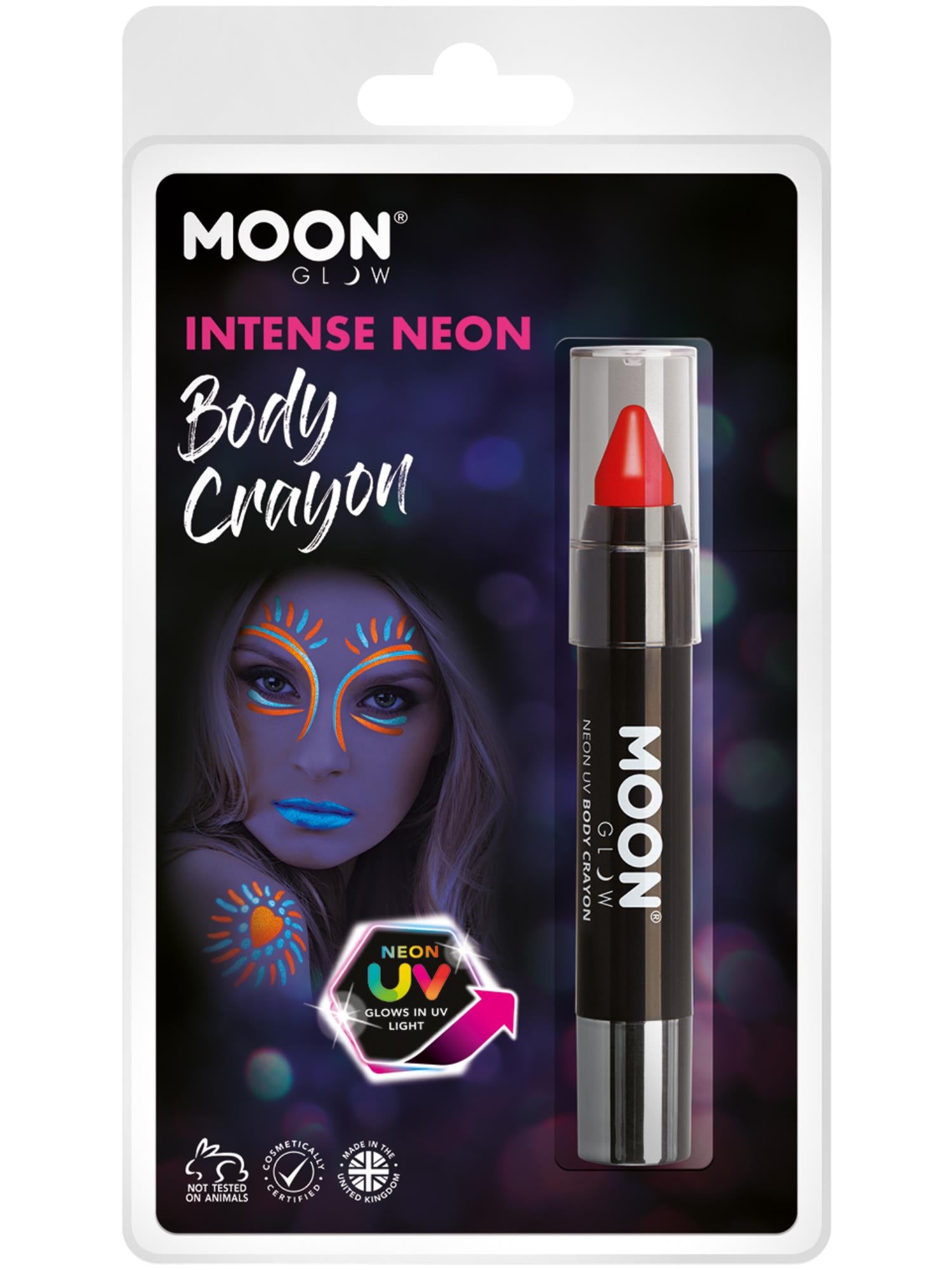 Moon Glow Intense Neon UV Body Crayons, Intense Re