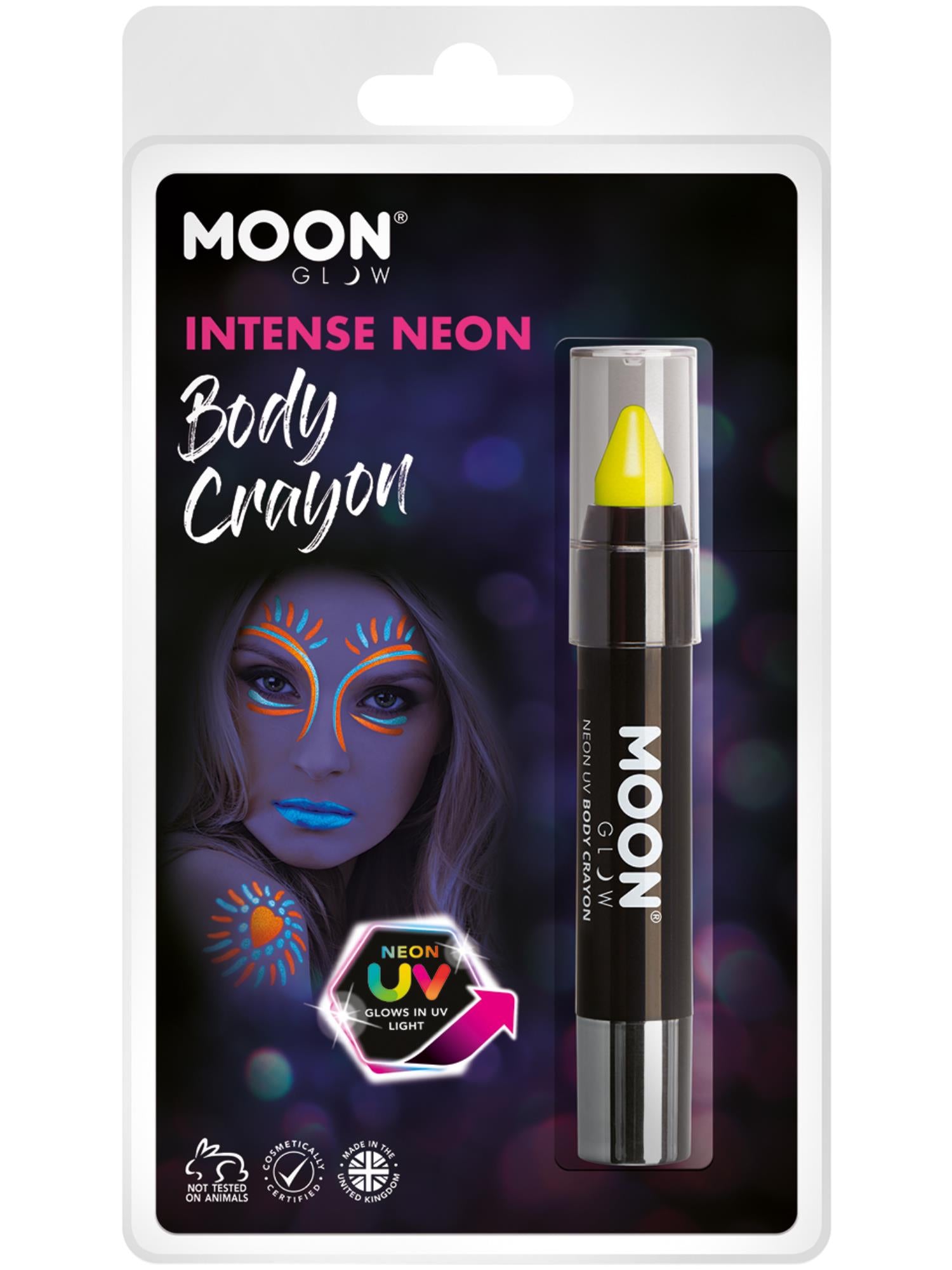 Moon Glow Intense Neon UV Body Crayons, Intense Ye