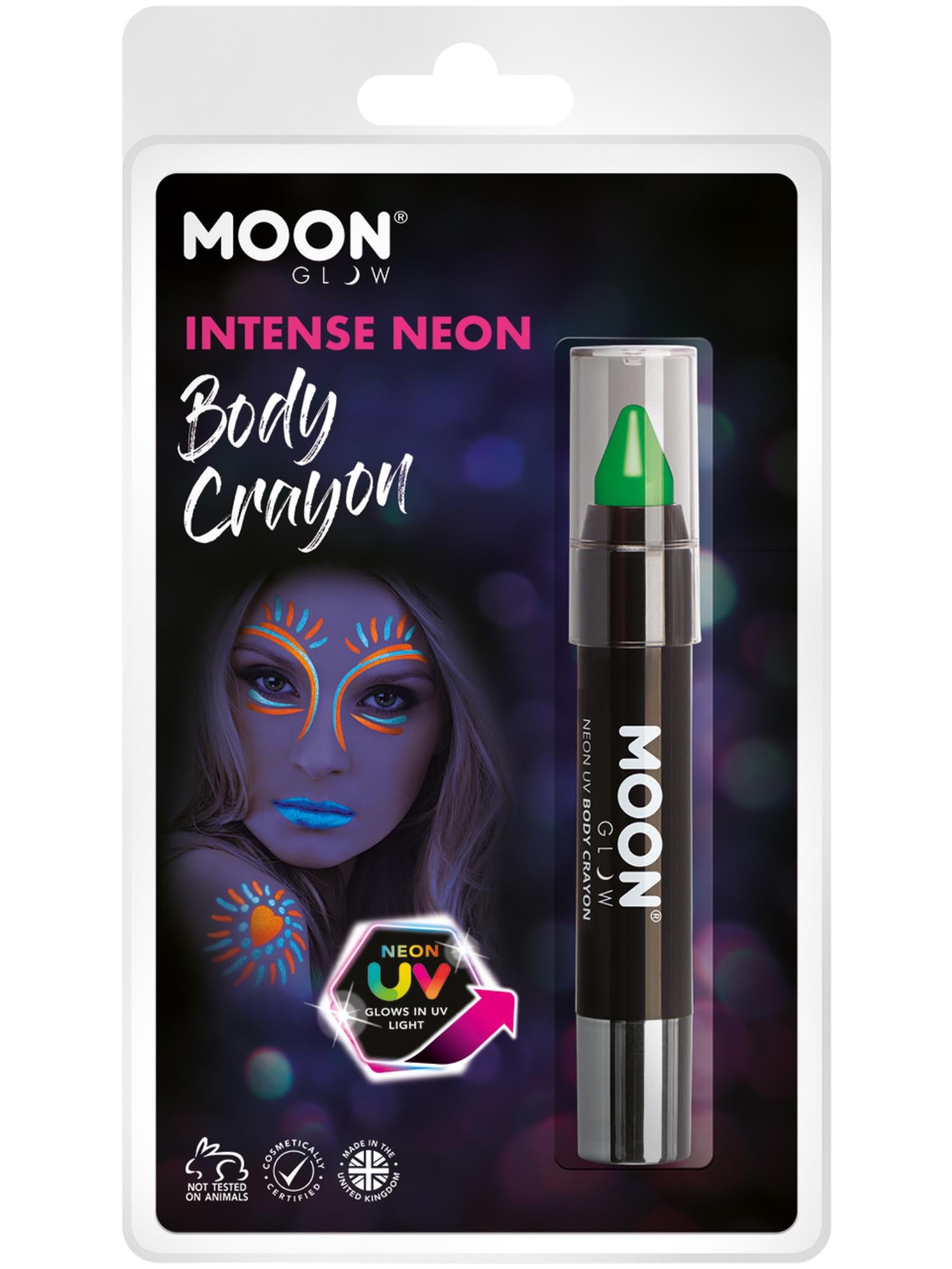 Moon Glow Intense Neon UV Body Crayons, Intense Gr