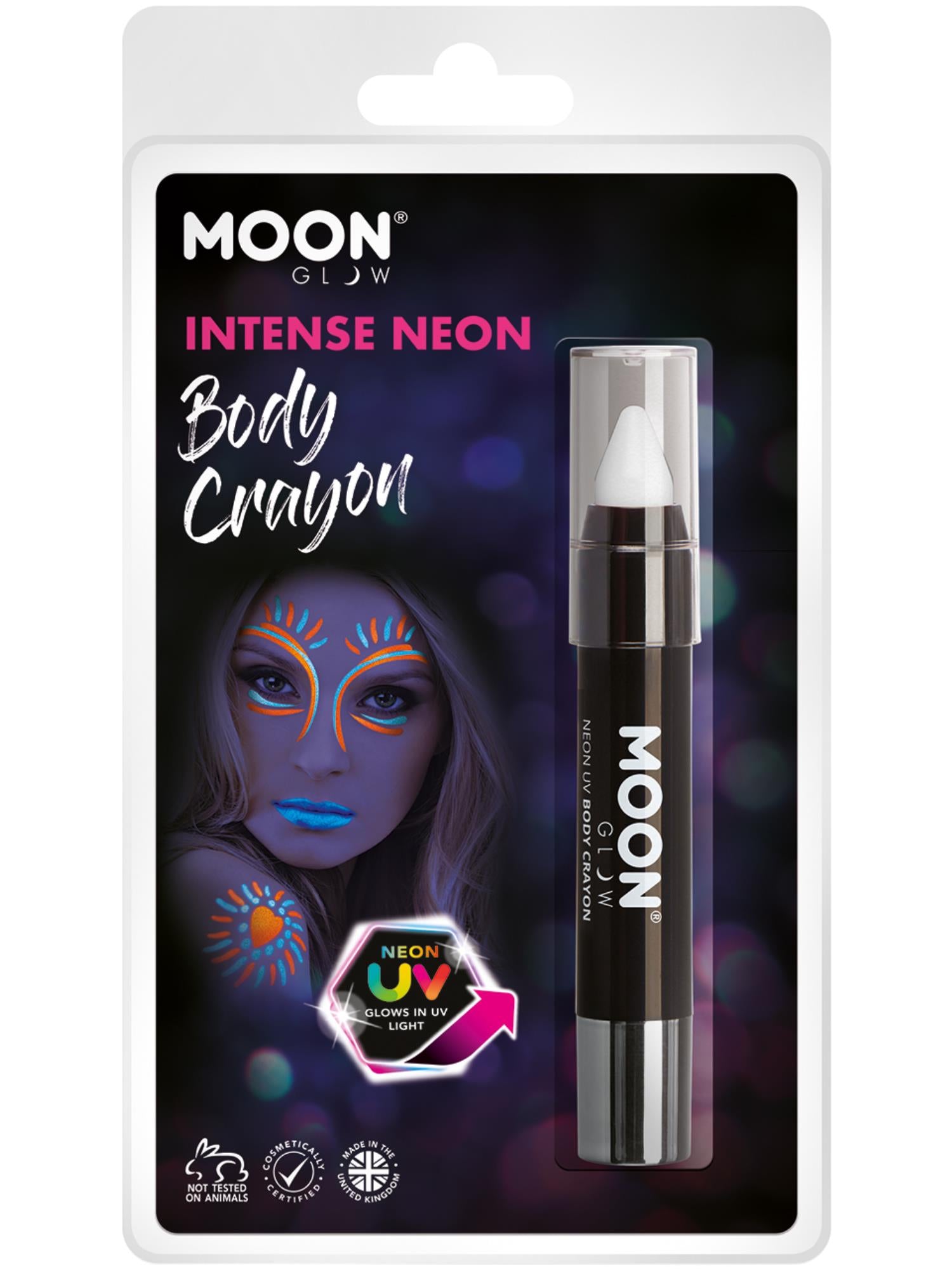 Moon Glow Intense Neon UV Body Crayons, White