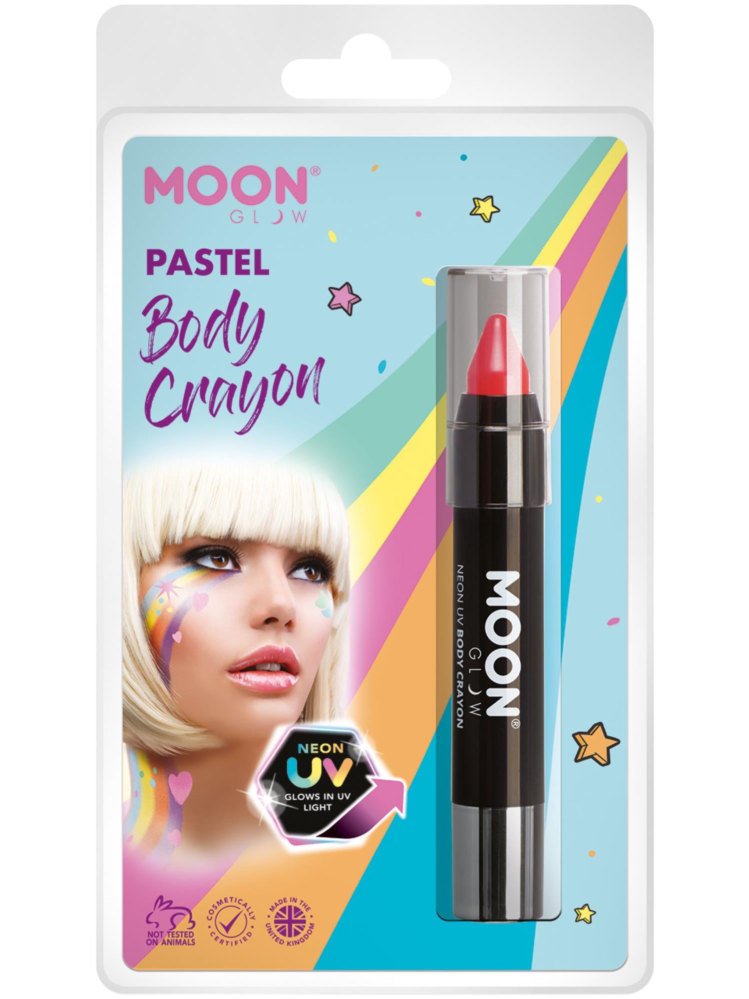 Moon Glow Pastel Neon UV Body Crayons, Pastel Cora