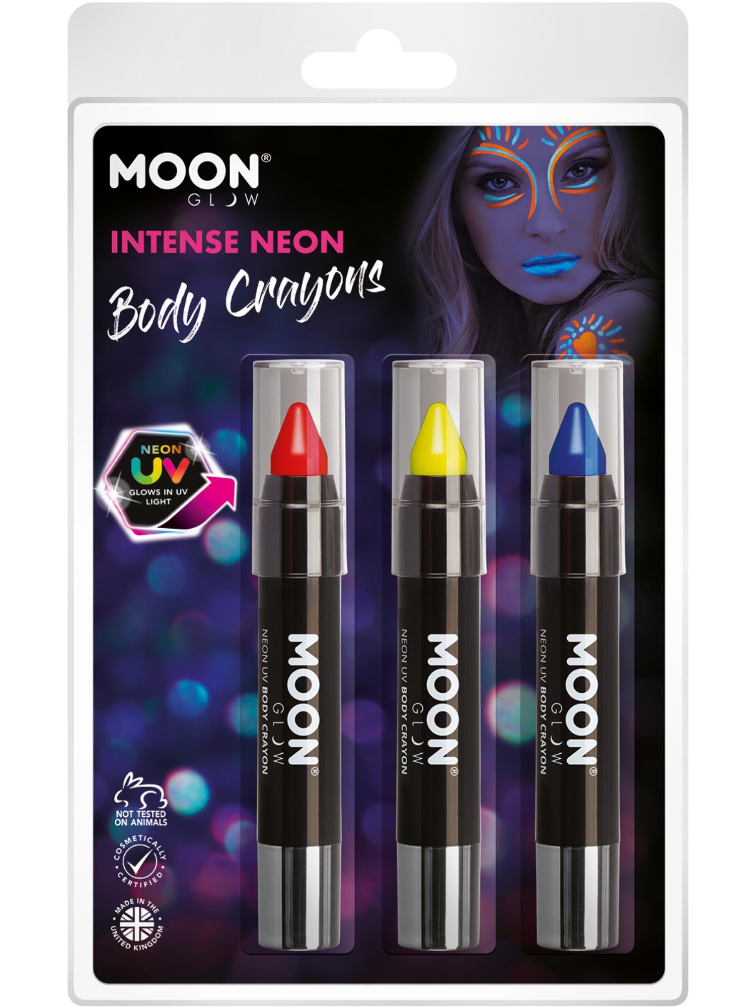Moon Glow Intense Neon UV-Körpermalstifte,
