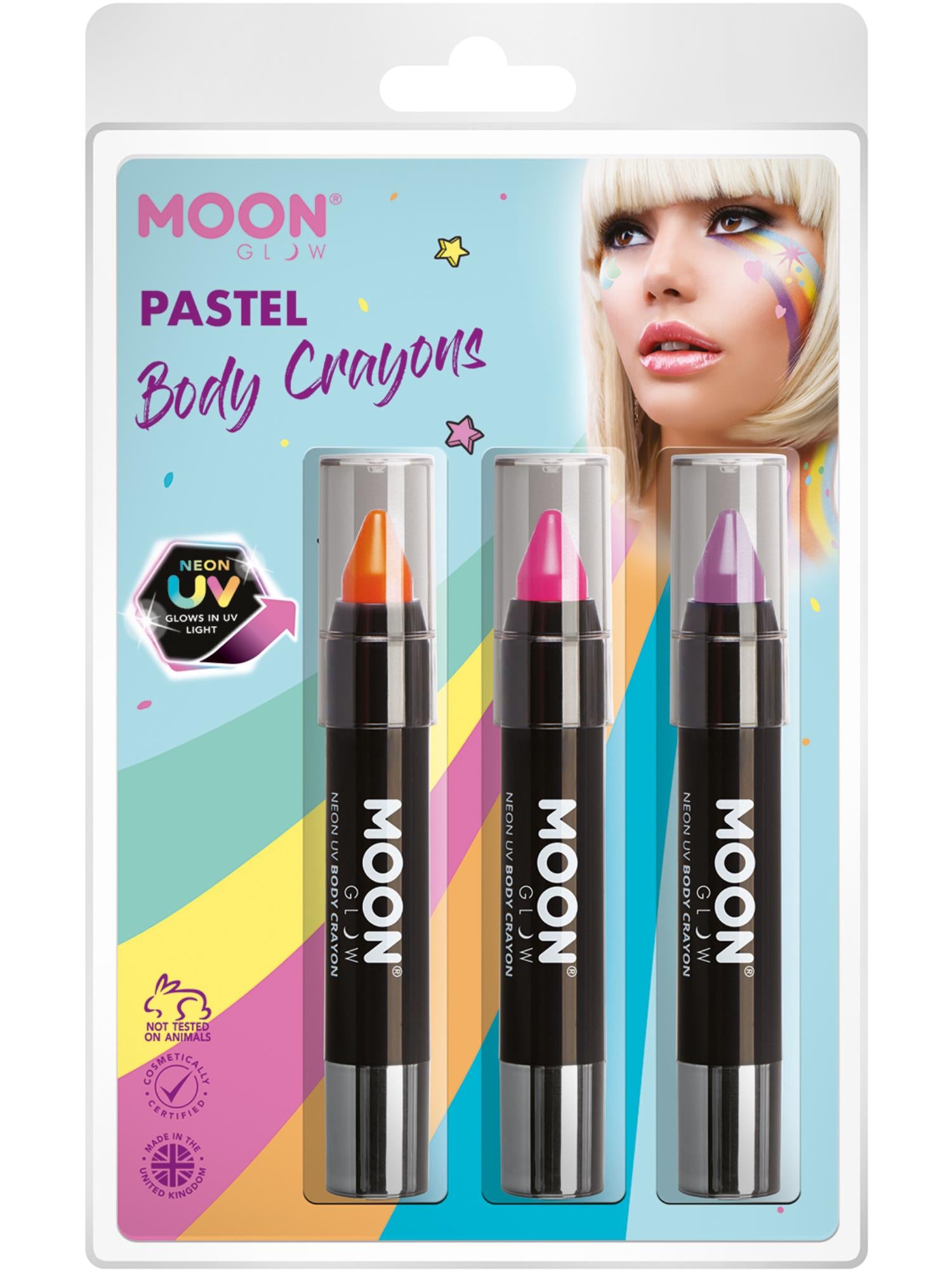 Moon Glow Intense Neon UV-Körpermalstifte,