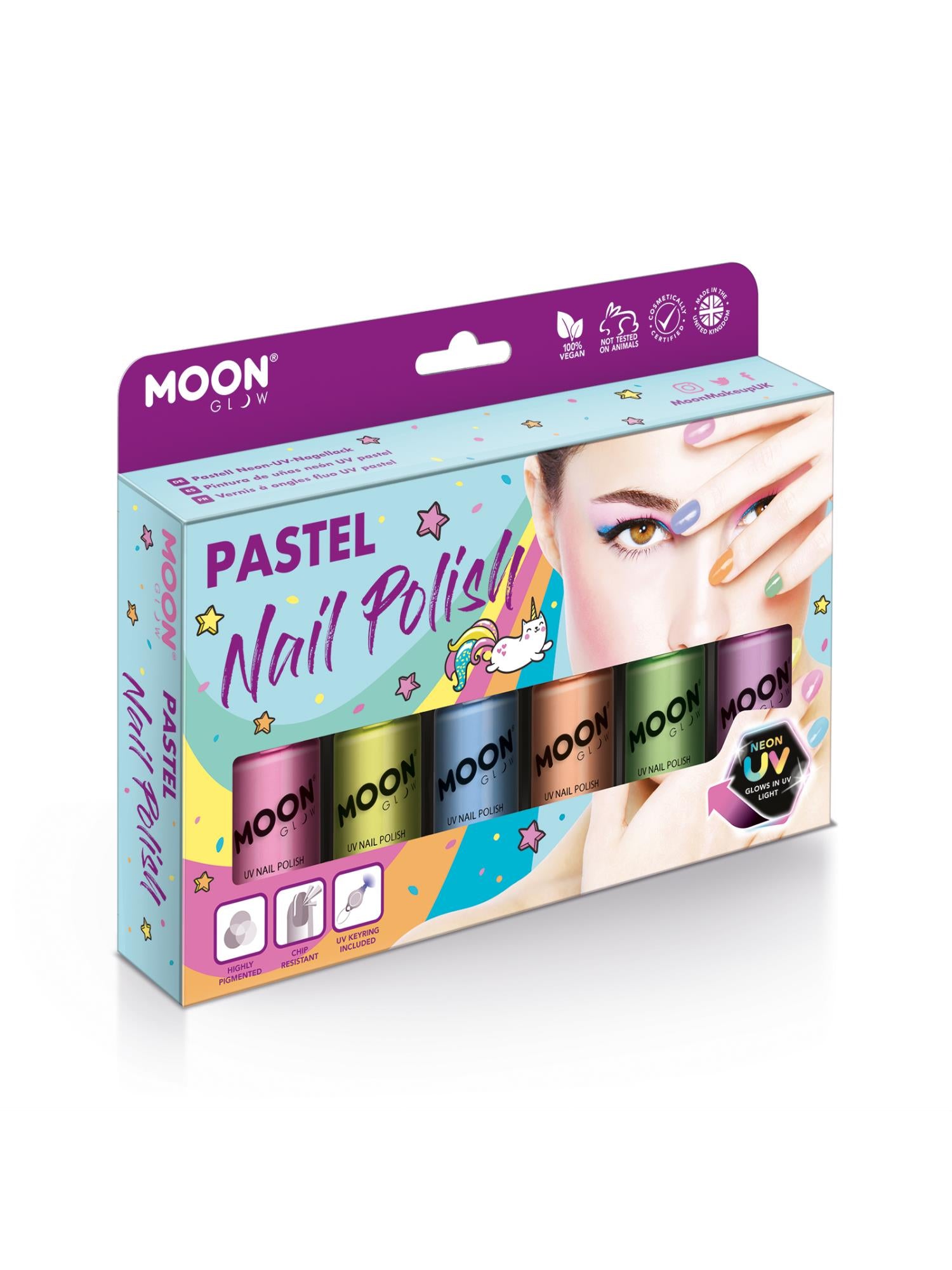 Moon Glow Pastel Neon UV Nail Polish, Assorted
