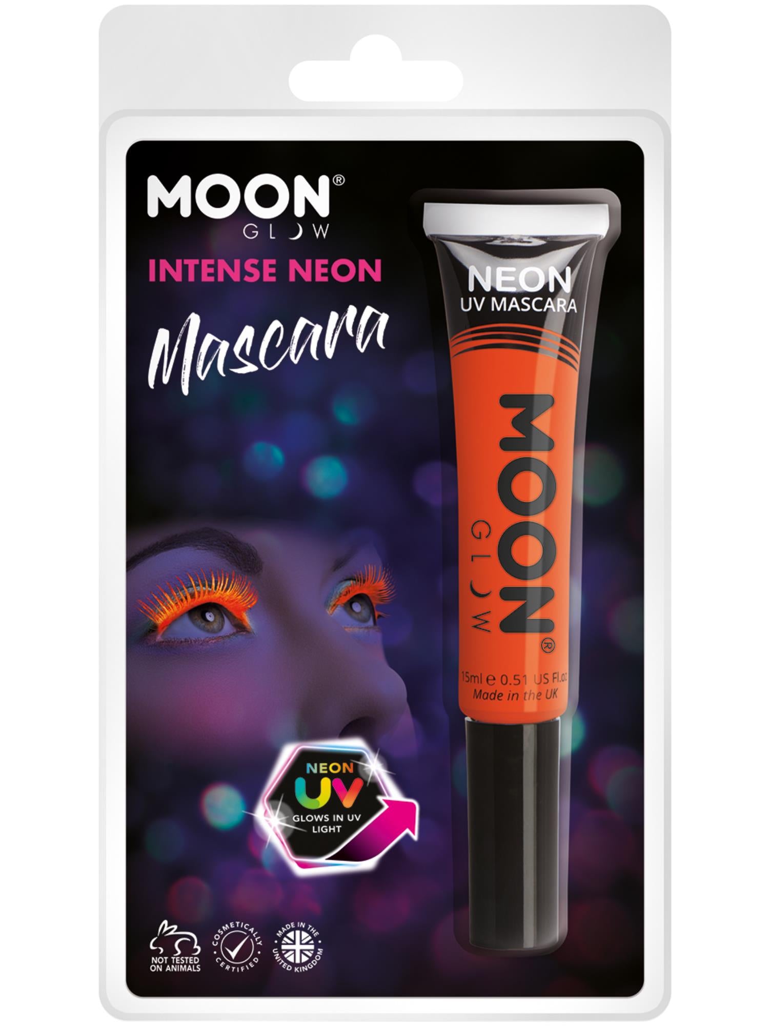 Moon Glow Intense Neon UV Mascara, Intense Orange