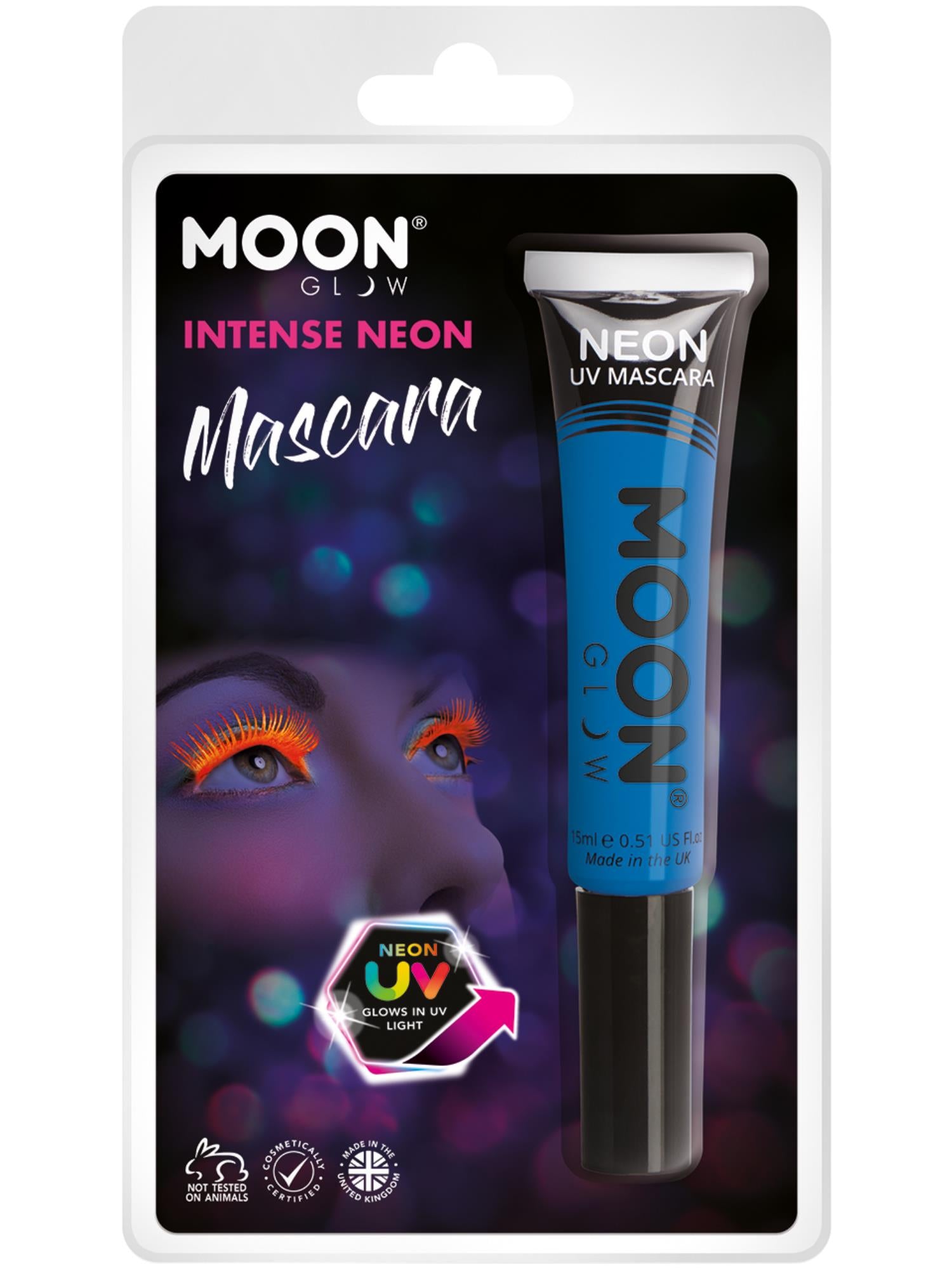Moon Glow Intense Neon UV Mascara, Intense Blue