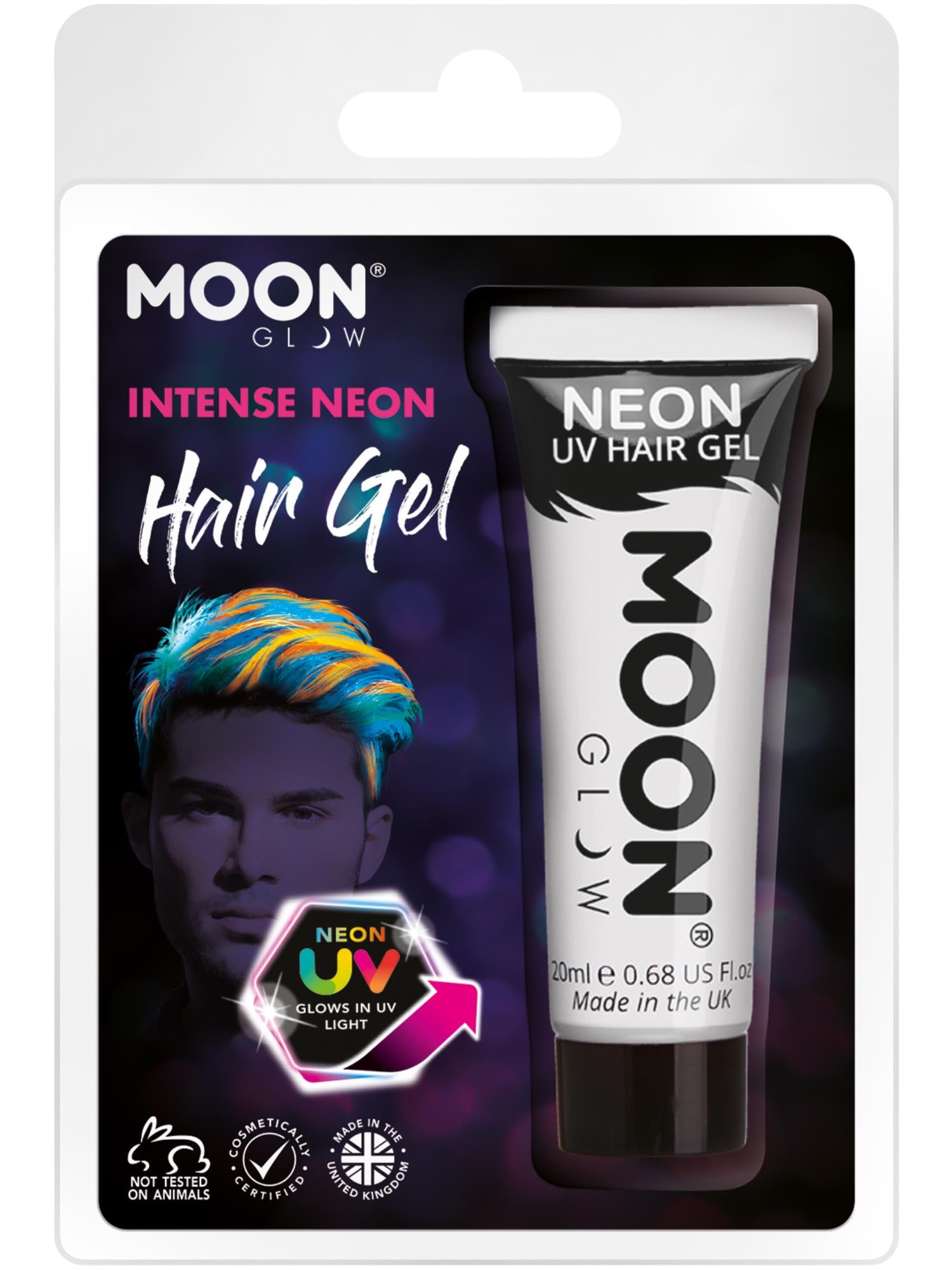 Moon Glow Intense Neon UV Hair Gel, White