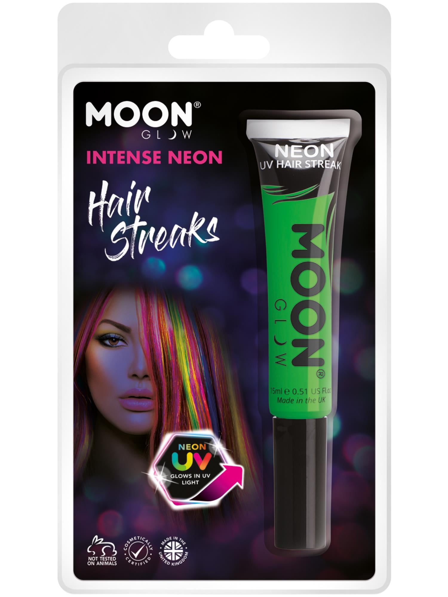 Moon Glow Intense Neon UV Hair Streaks, Intense Gr