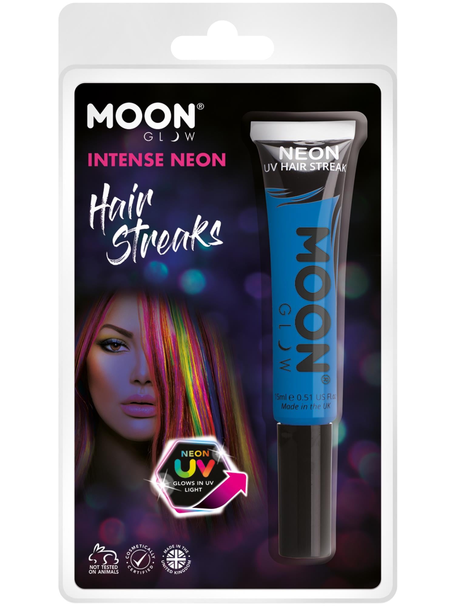 Moon Glow Intense Neon UV Hair Streaks, Intense Bl