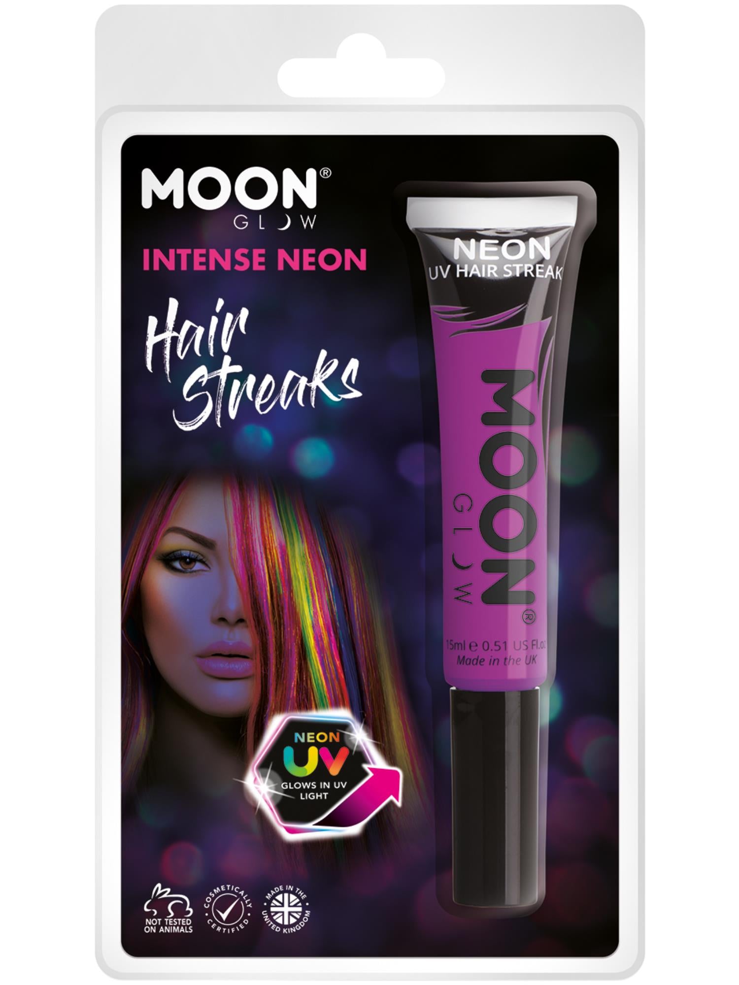 Moon Glow Intense Neon UV Hair Streaks, Intense Pu