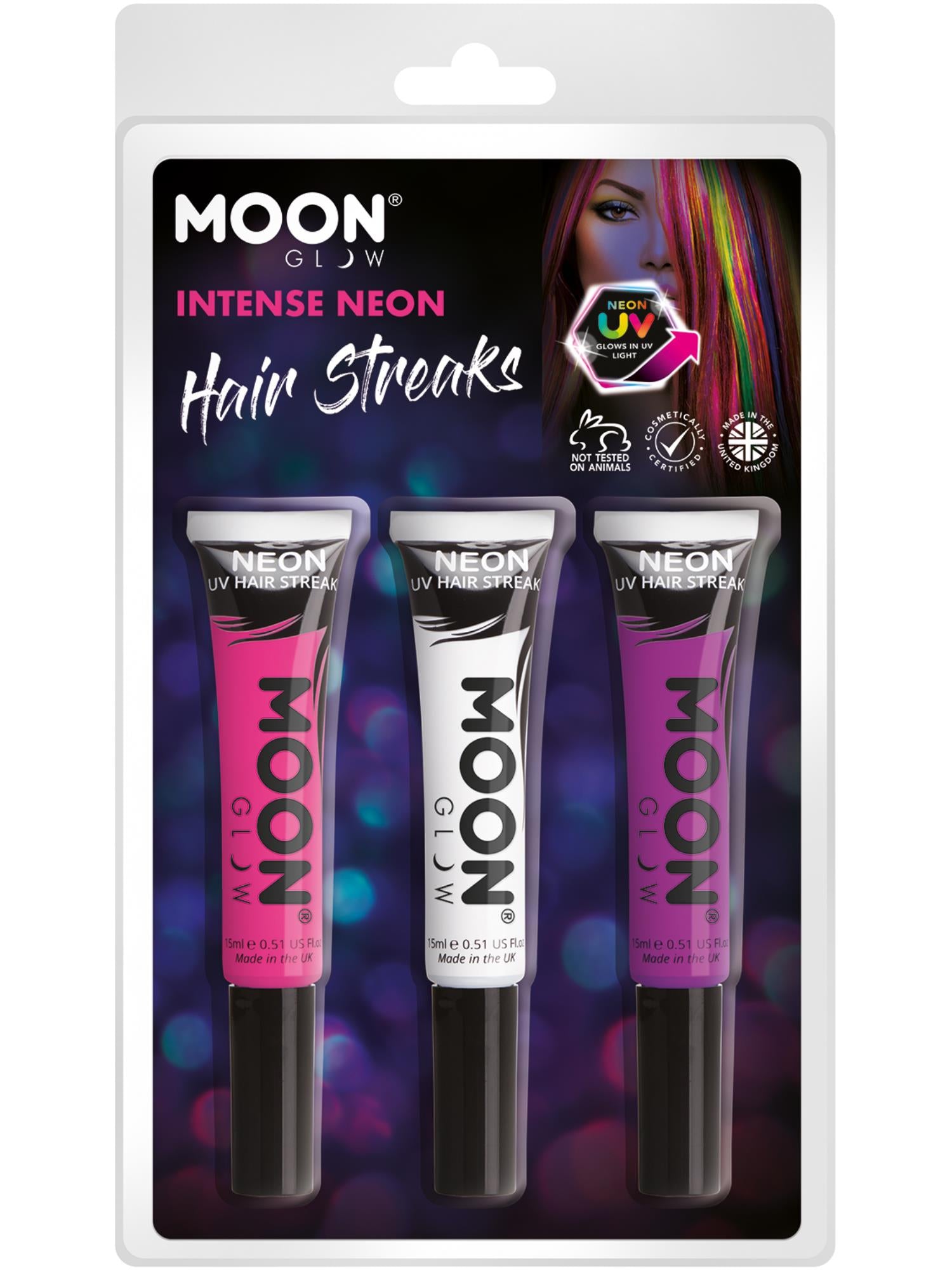 Moon Glow Intense Neon UV Hair Streaks,