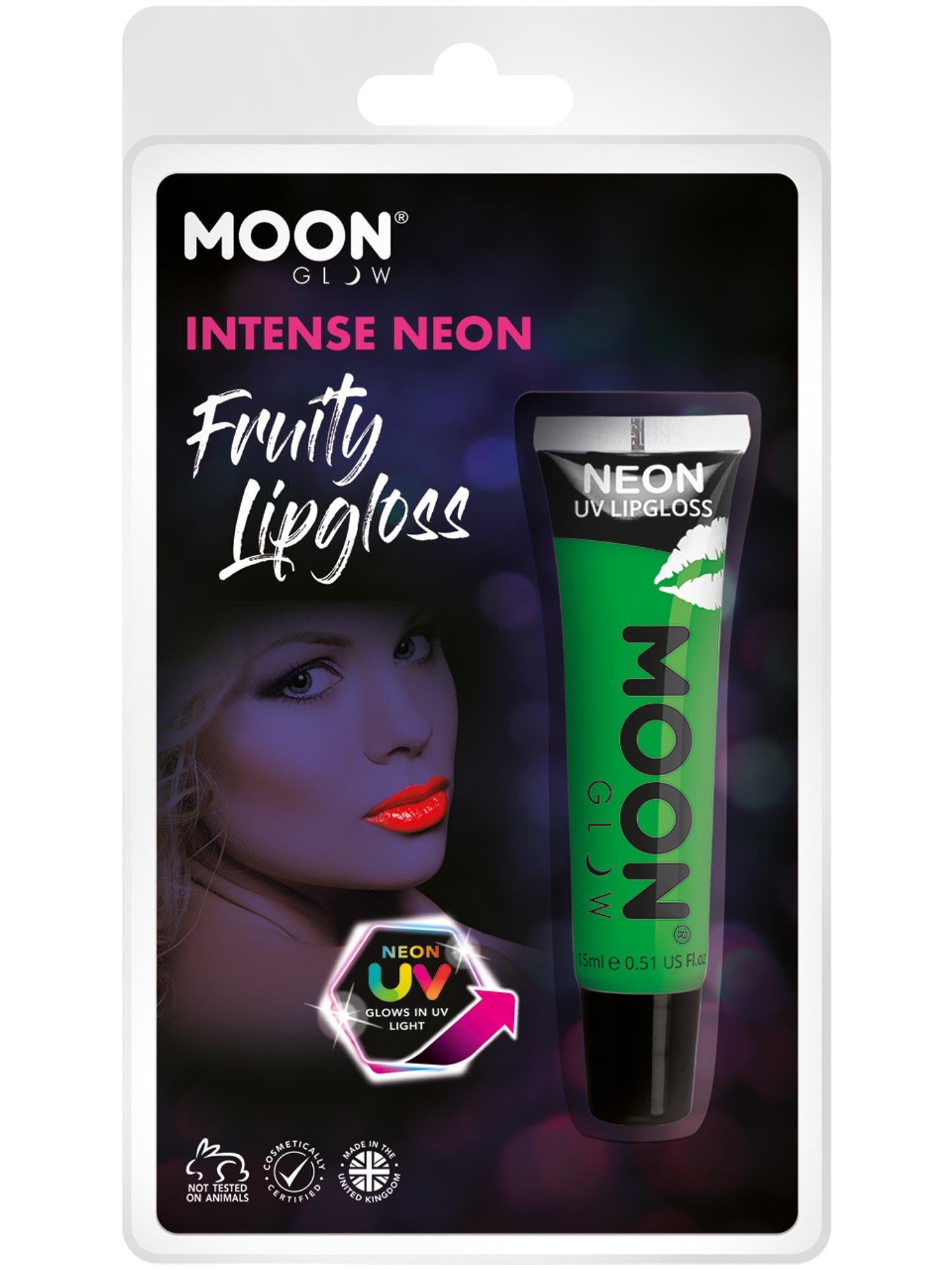 Moon Glow Intense Neon UV Fruity Lipgloss, Green