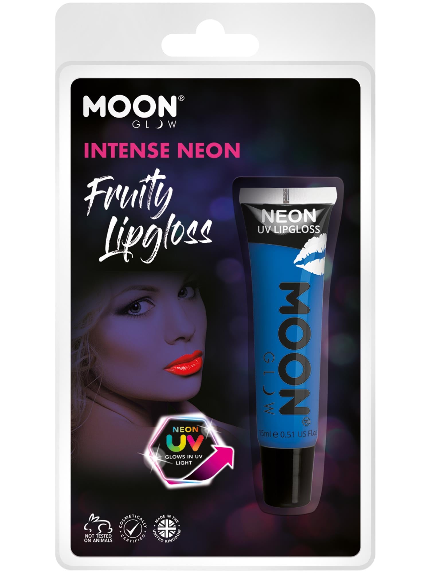 Moon Glow Intense Neon UV Fruity Lipgloss, Blau