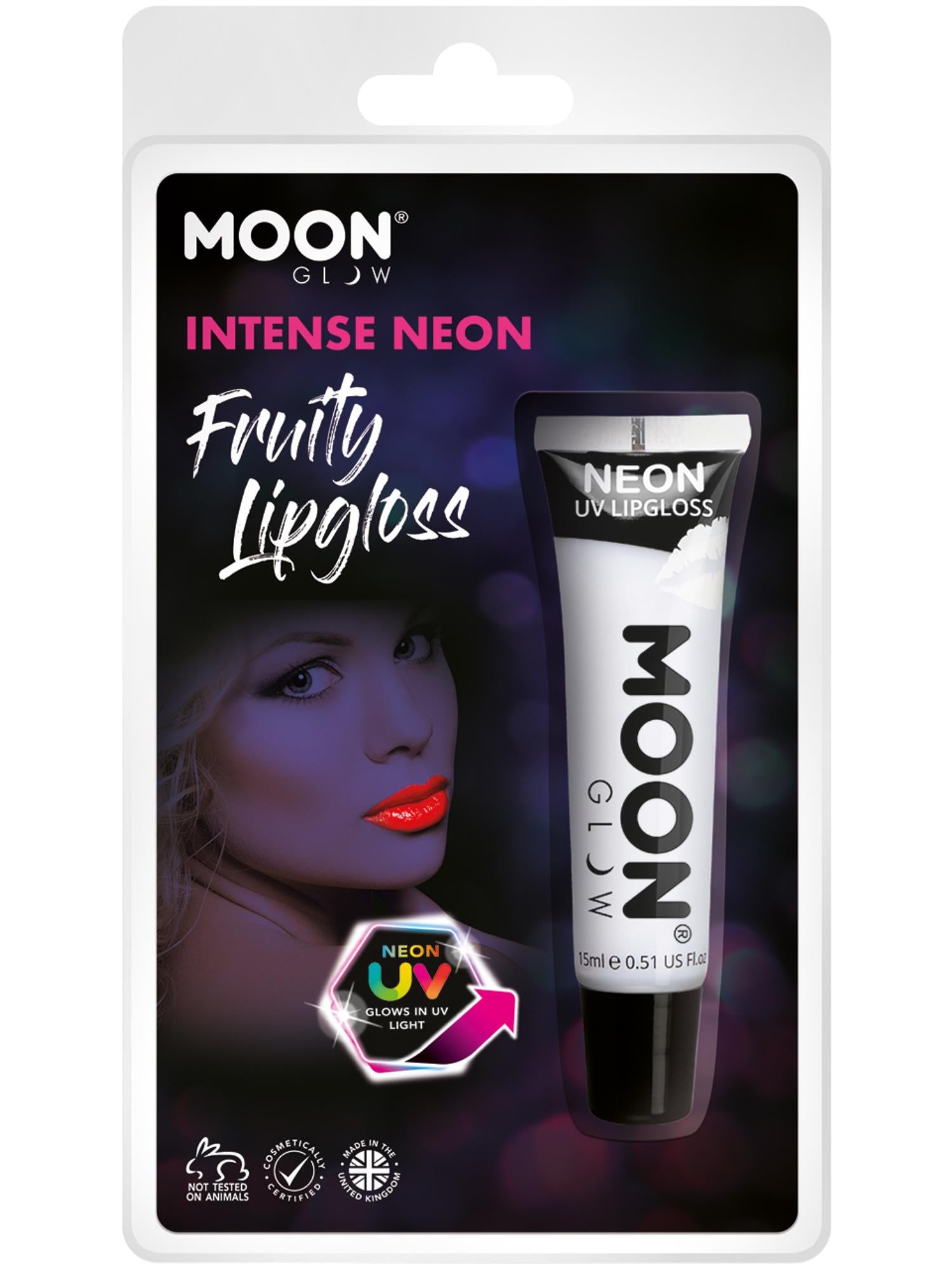 Moon Glow Intense Neon UV Fruity Lipgloss, Weiß