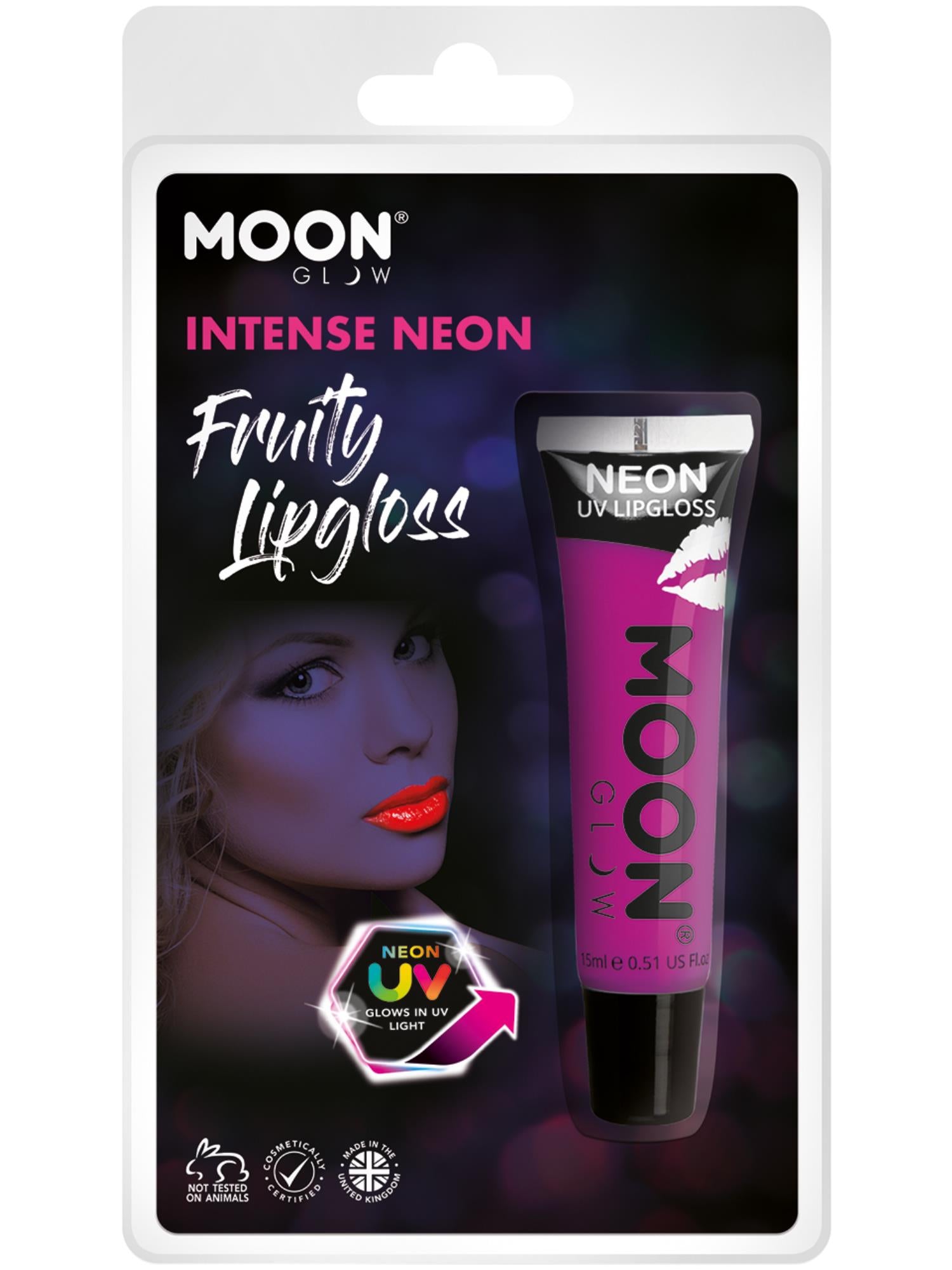 Moon Glow Intense Neon UV Fruity Lipgloss, Purple