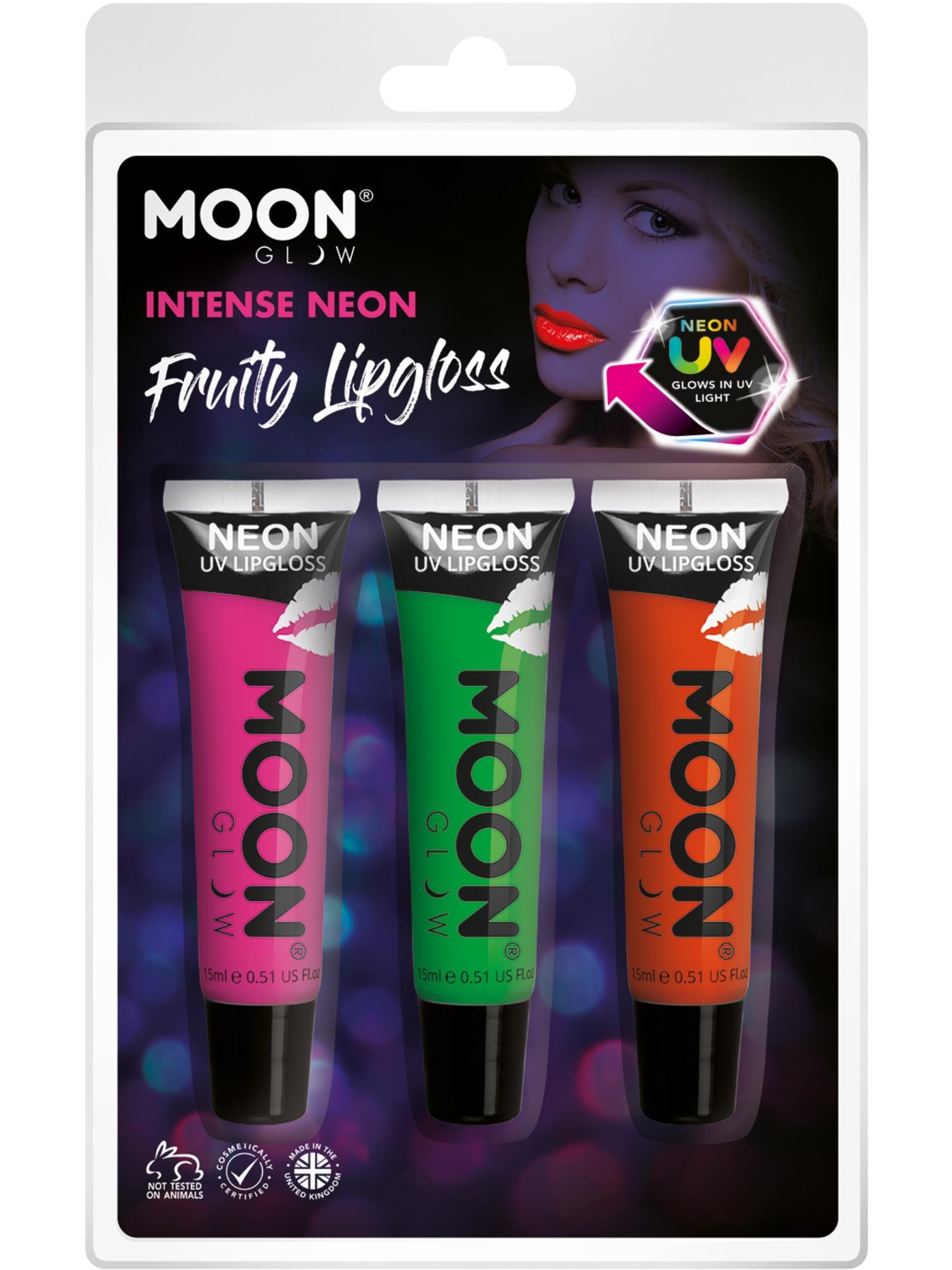 Moon Glow Intense Neon UV Fruity Lipgloss,