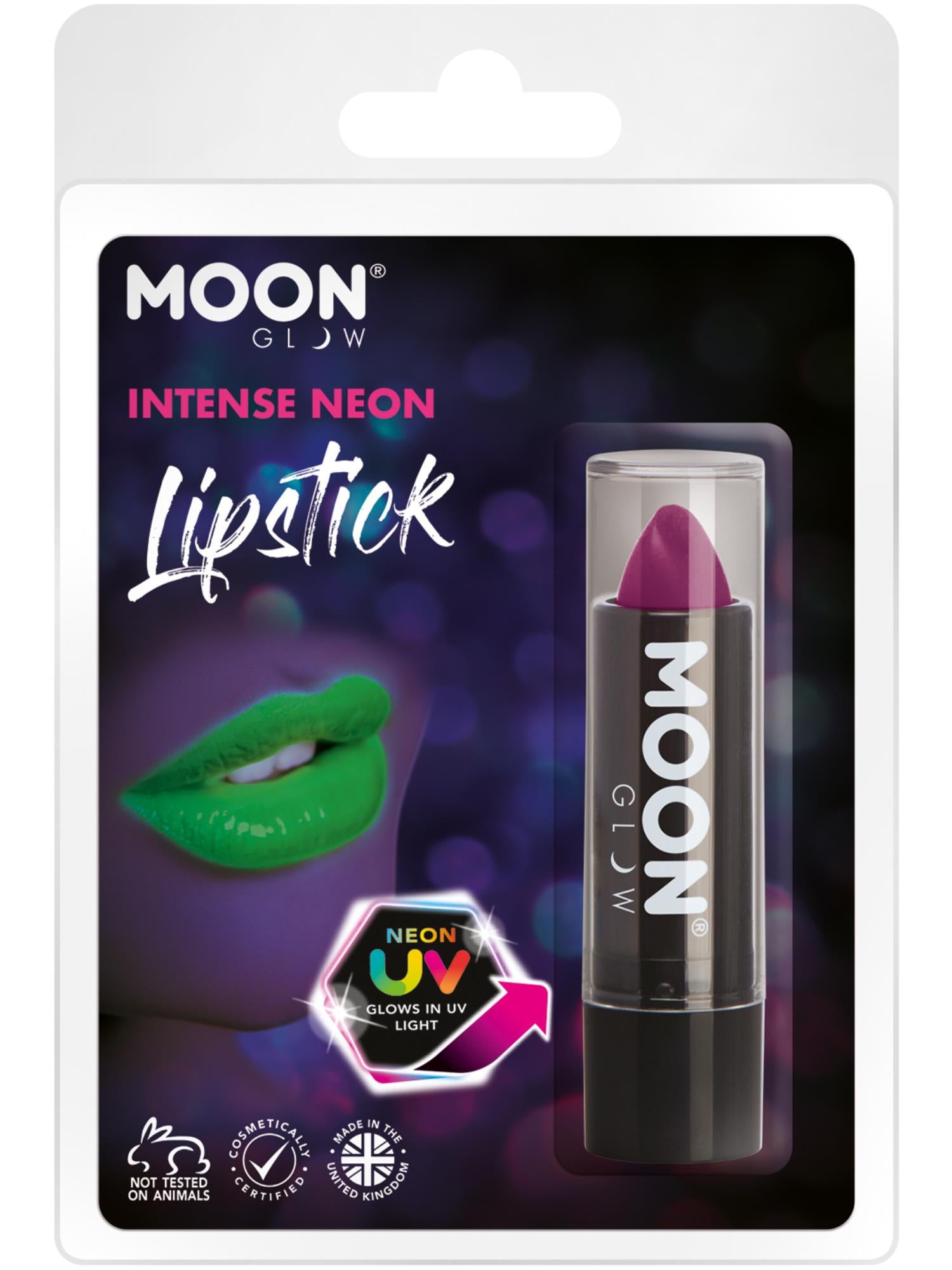Moon Glow Intense Neon UV Lipstick, Intense Purple