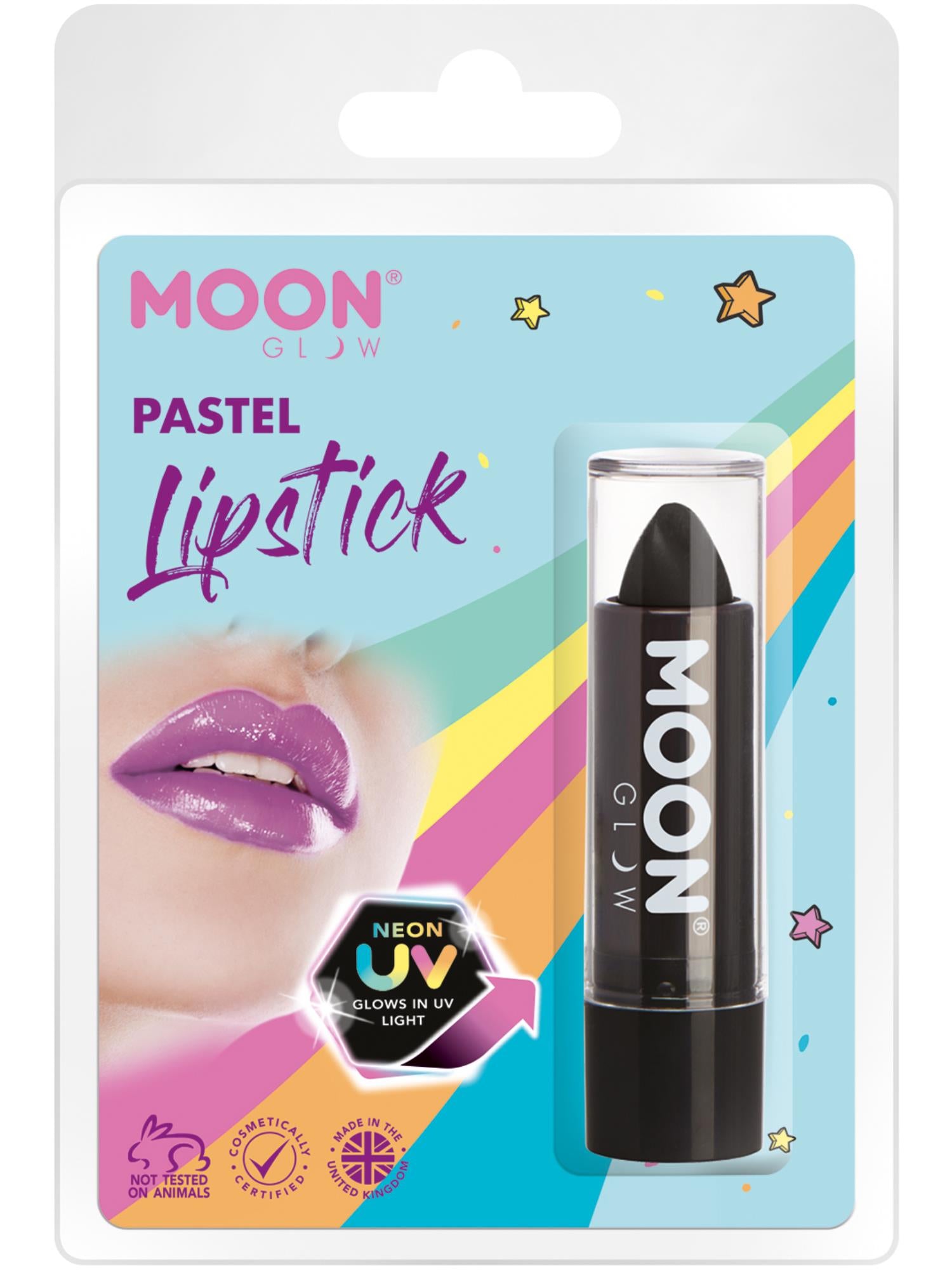 Moon Glow Pastel Neon UV Lipstick, Black