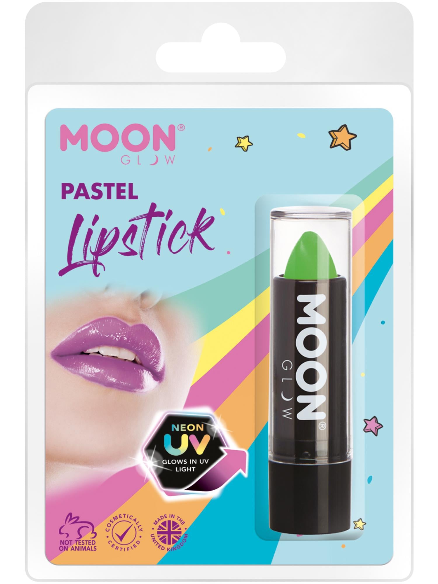 Moon Glow Pastel Neon UV Lipstick, Pastel Green