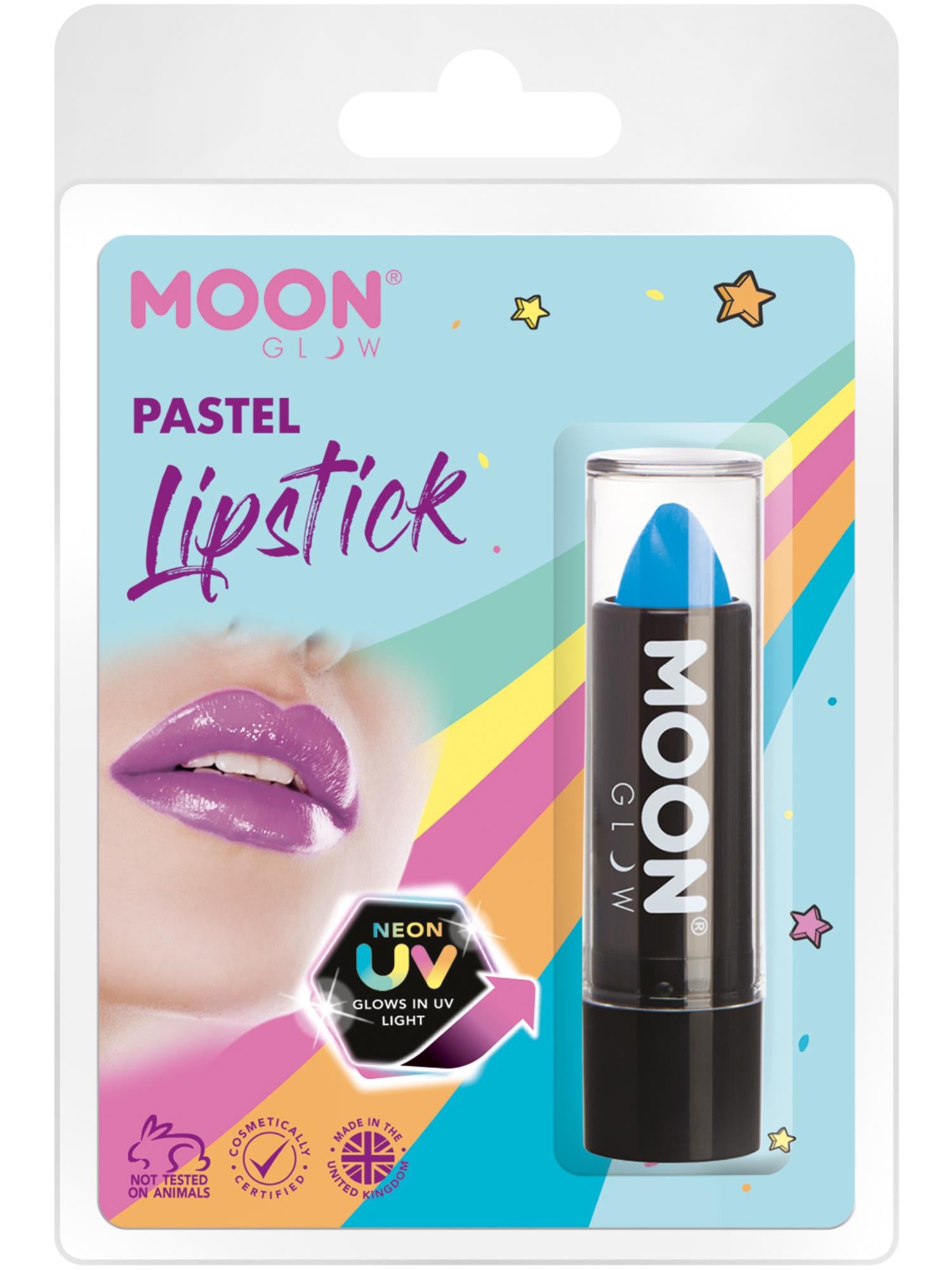 Moon Glow Pastel Neon UV Lipstick, Pastel Blue
