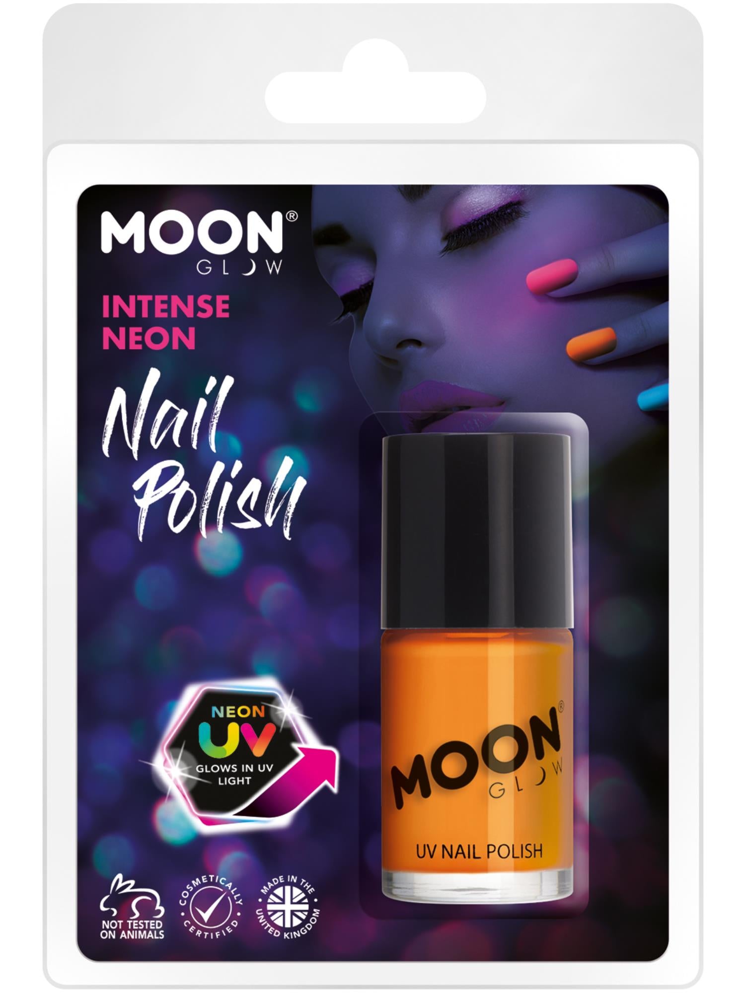 Moon Glow Intense Neon UV Nail Polish, Intense Ora