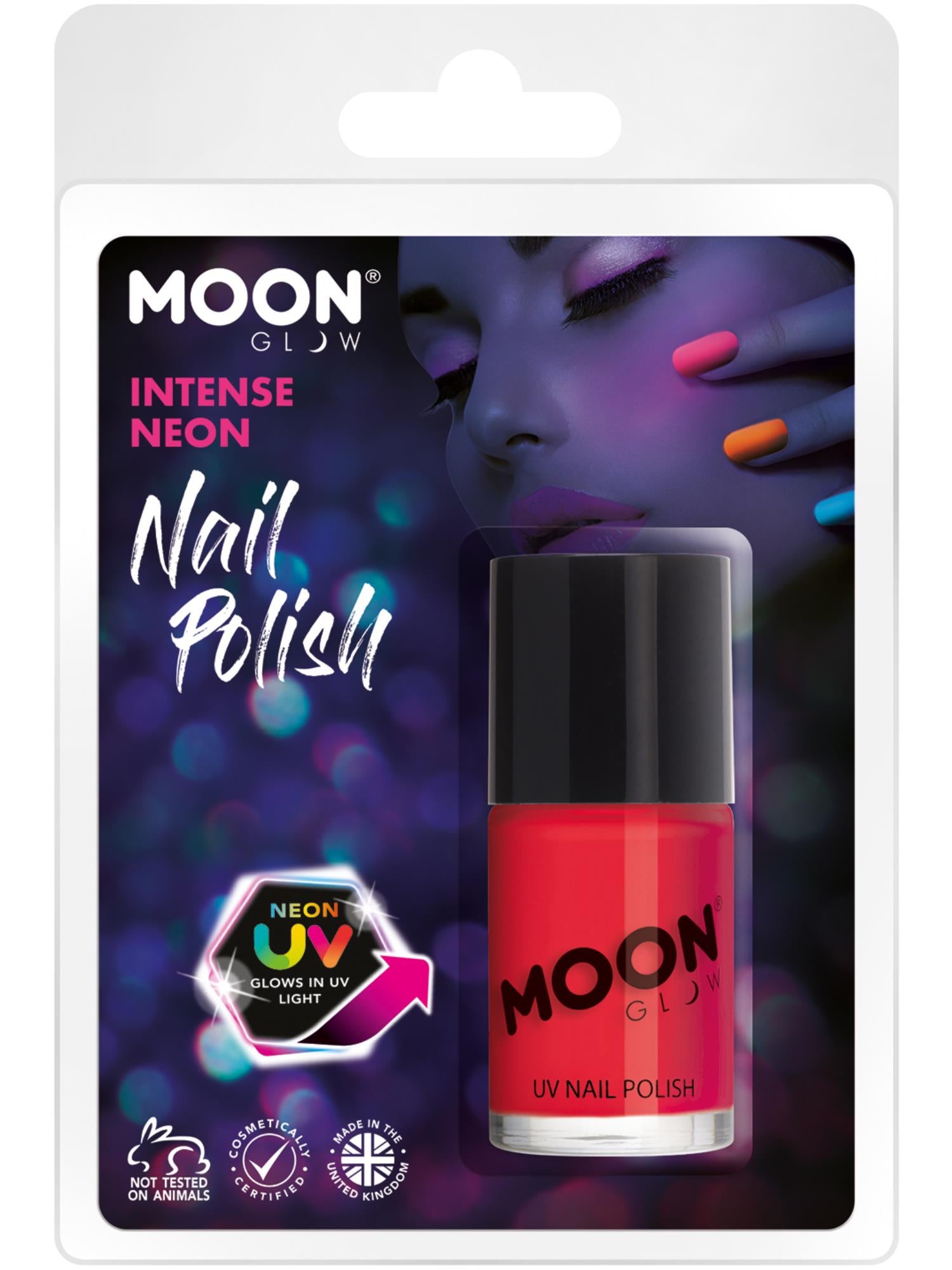 Moon Glow Intense Neon UV Nail Polish, Intense Red
