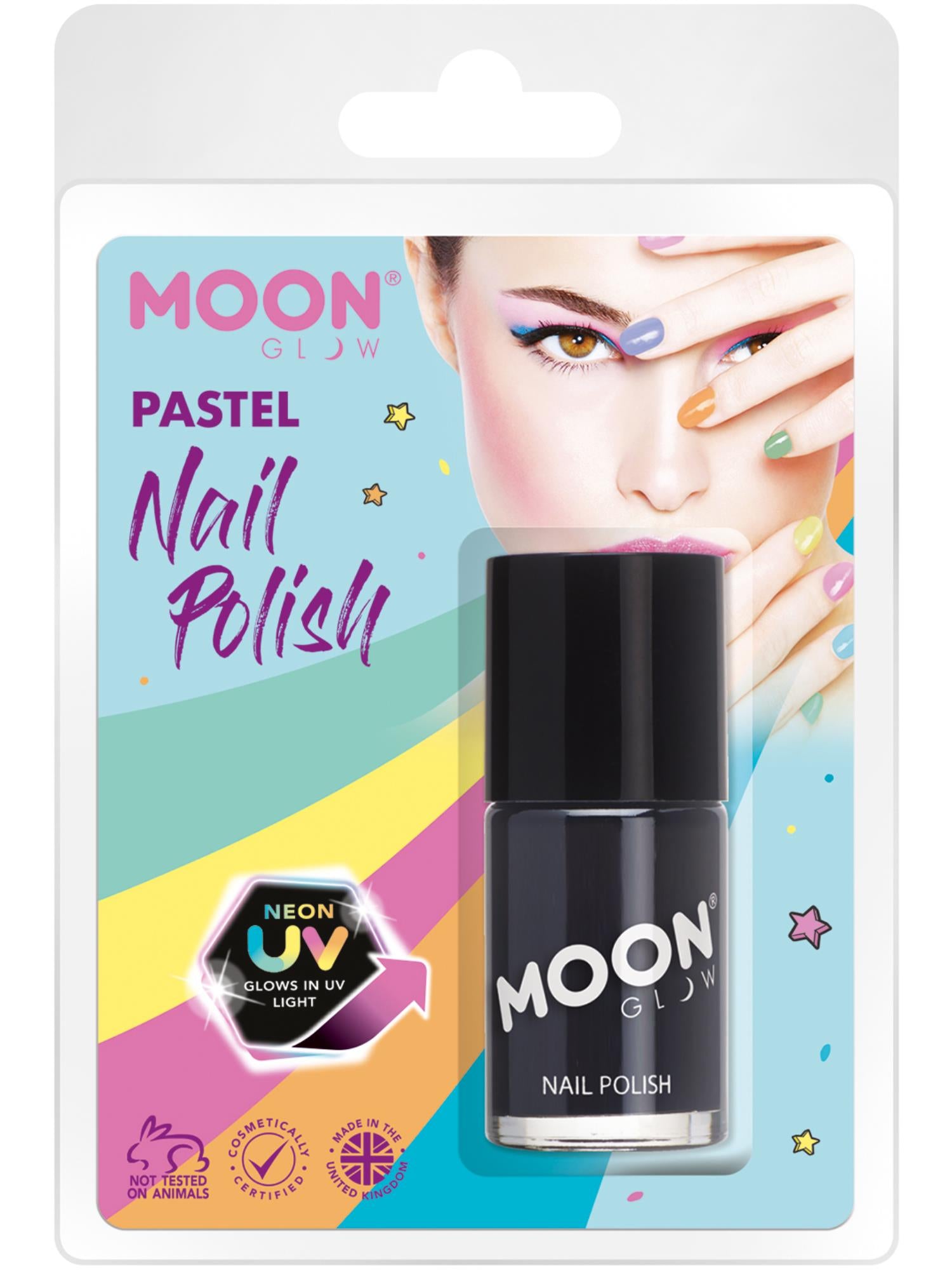 Moon Glow Pastel Neon UV Nail Polish, Black