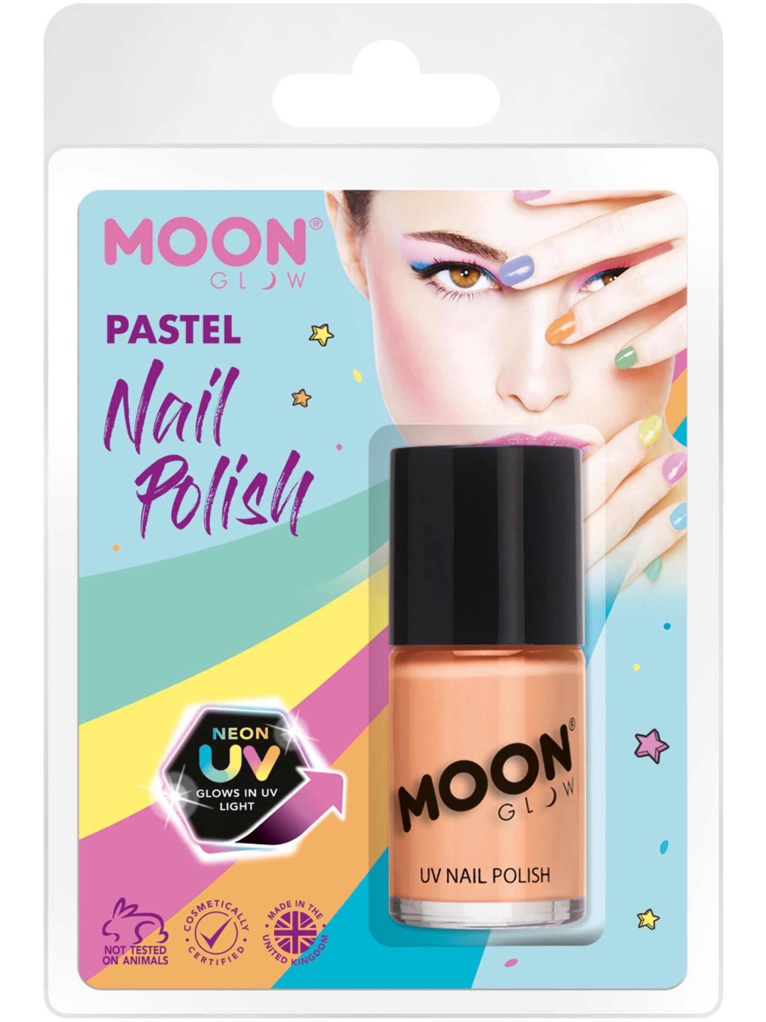 Moon Glow Pastel Neon UV Nail Polish, Pastel Orang