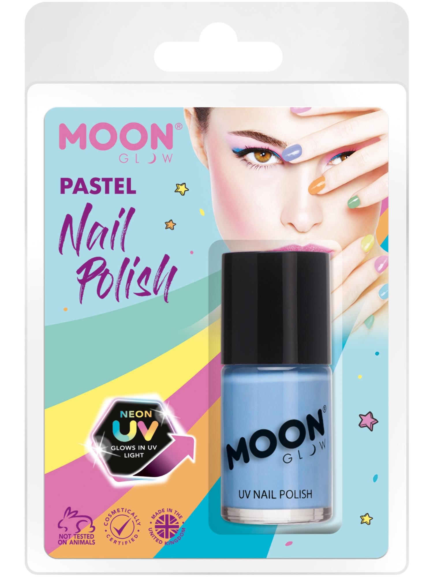 Moon Glow Pastel Neon UV Nail Polish, Pastel Blu