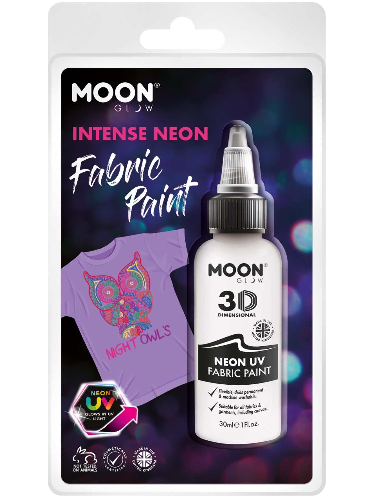 Moon Glow - Neon UV Intense Fabric Paint, White