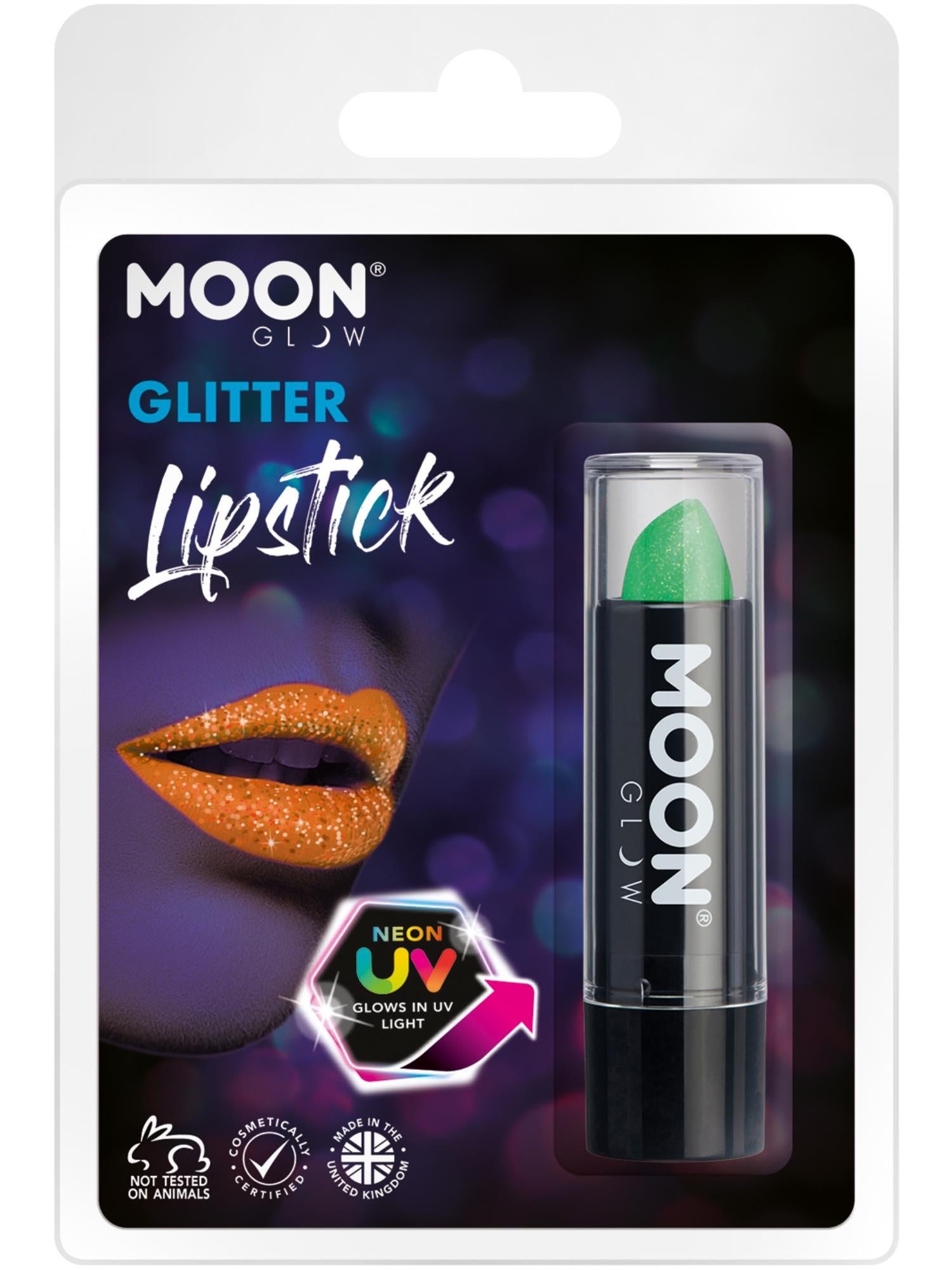 Moon Glow - Neon Uv Glitter Lipstick, Green