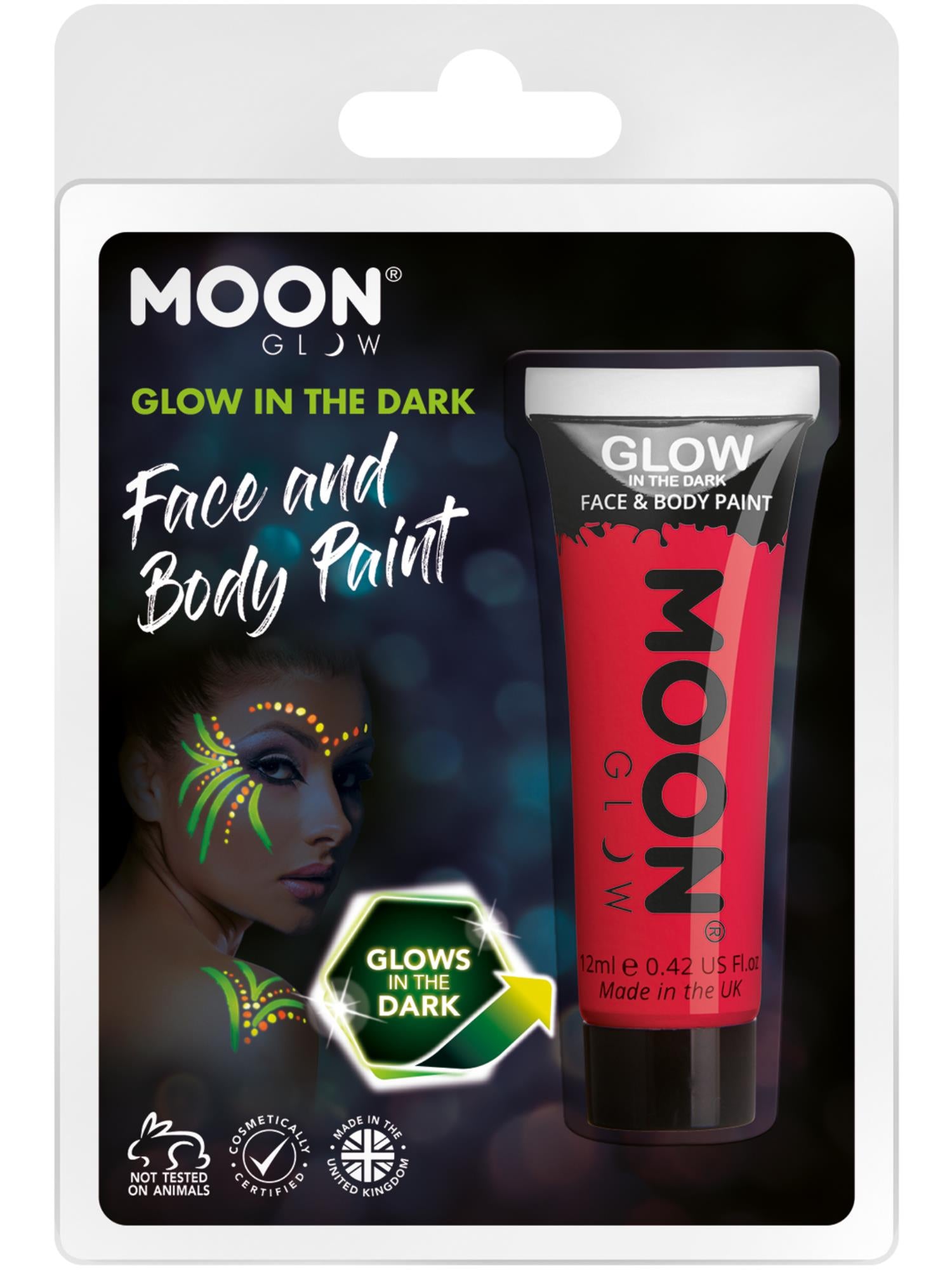 Moon Glow - Glow in the Dark Face Paint, Red