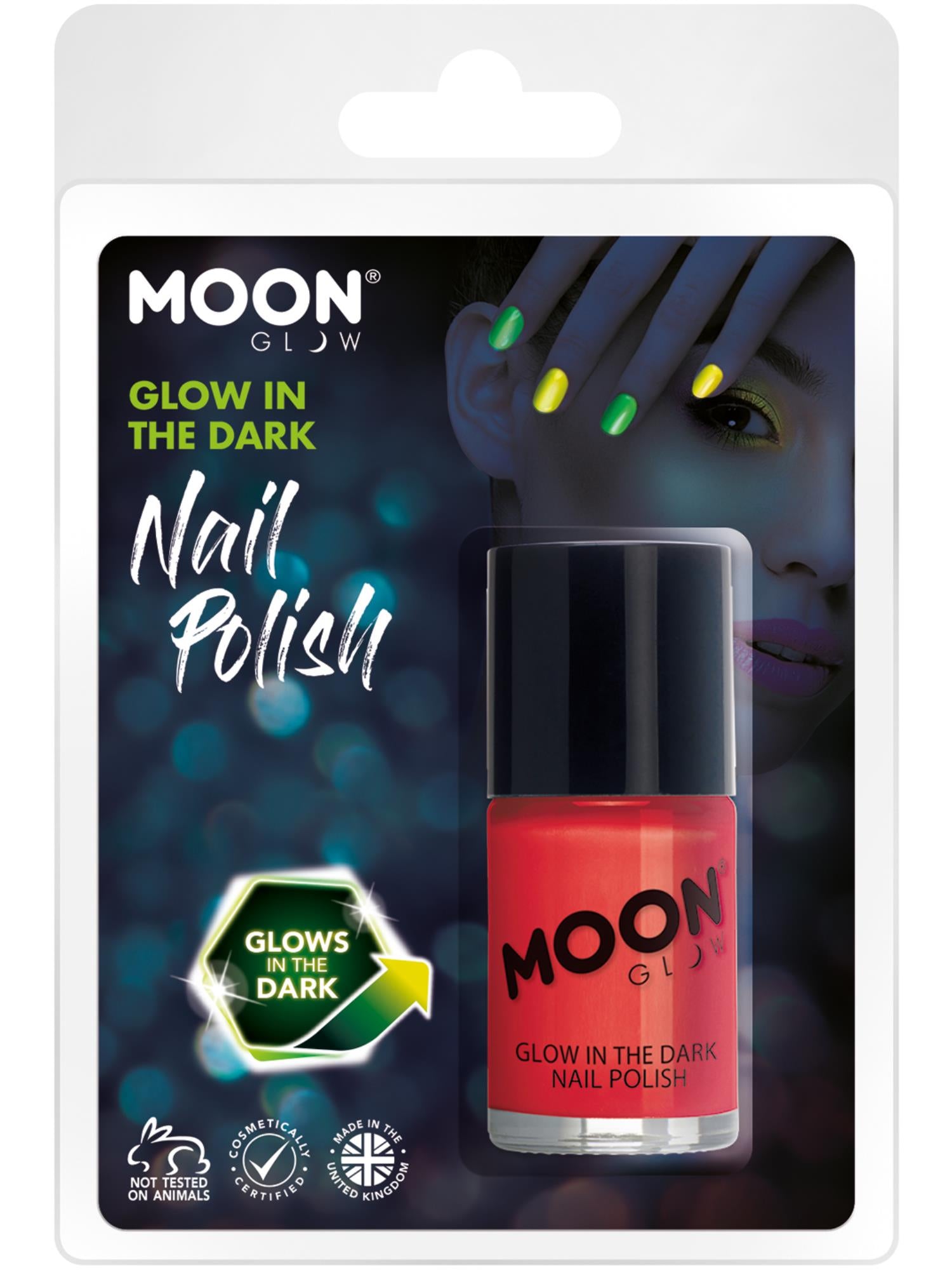 Moon Glow - Glow in the Dark Nail Polish, Red