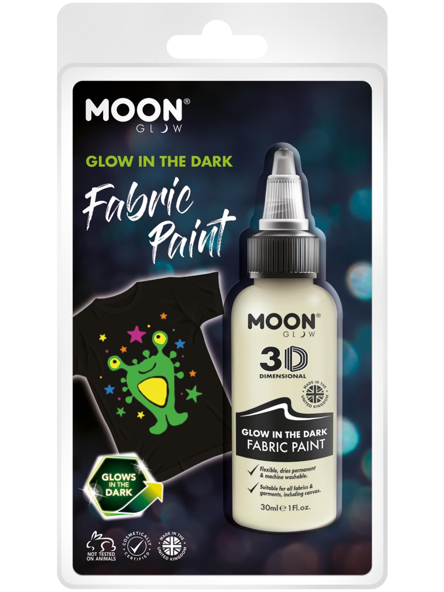 Moon Glow - Glow in the Dark Fabric Paint, Invisib