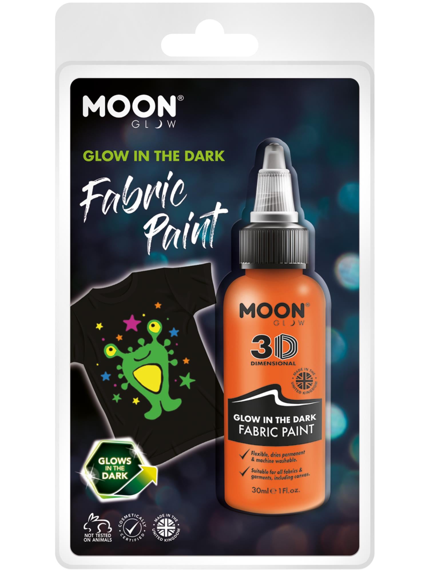 Moon Glow - Glow in the Dark Fabric Paint, Orange