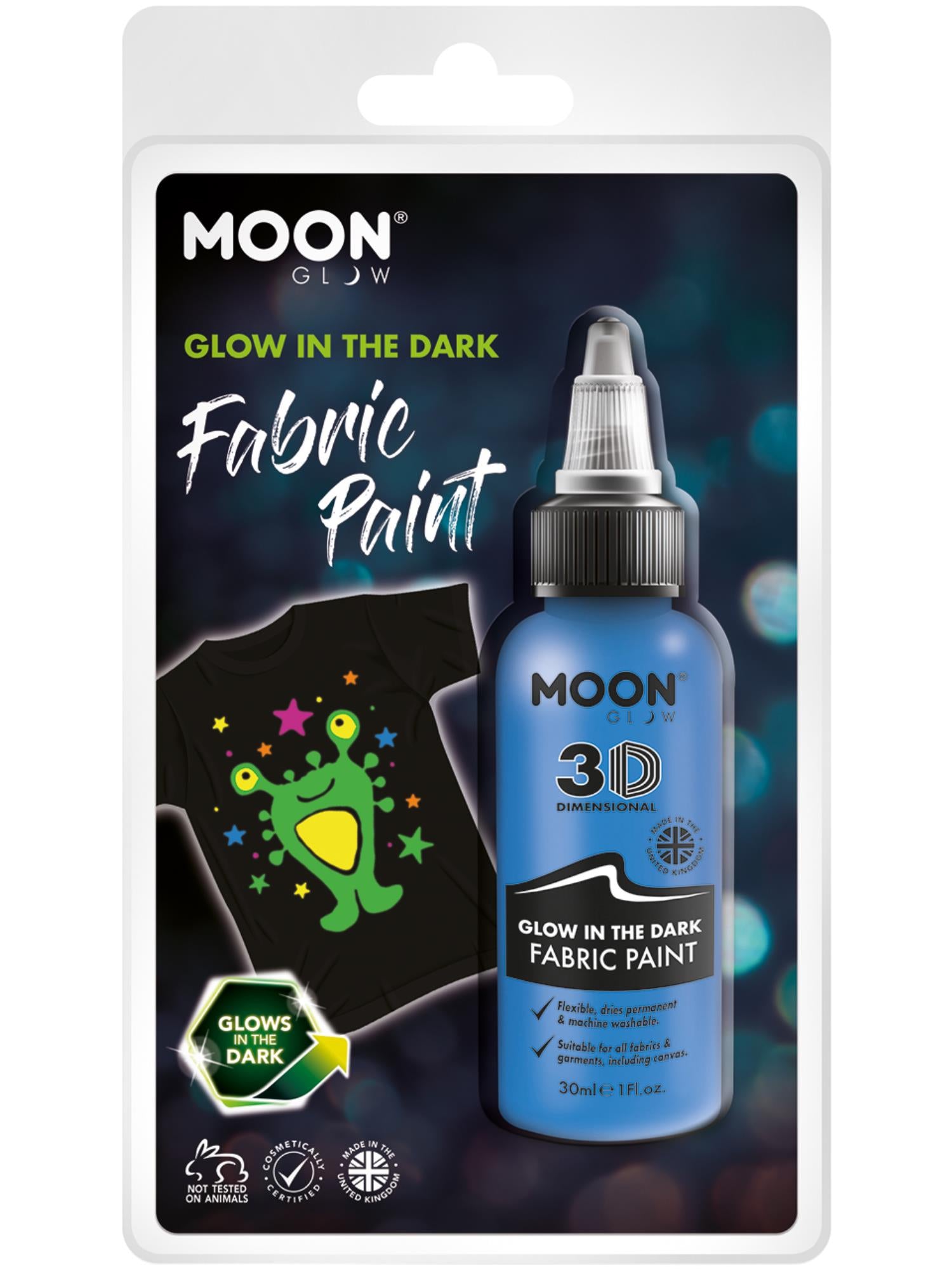 Moon Glow - Stoffenverf die in het donker oplicht, blauw