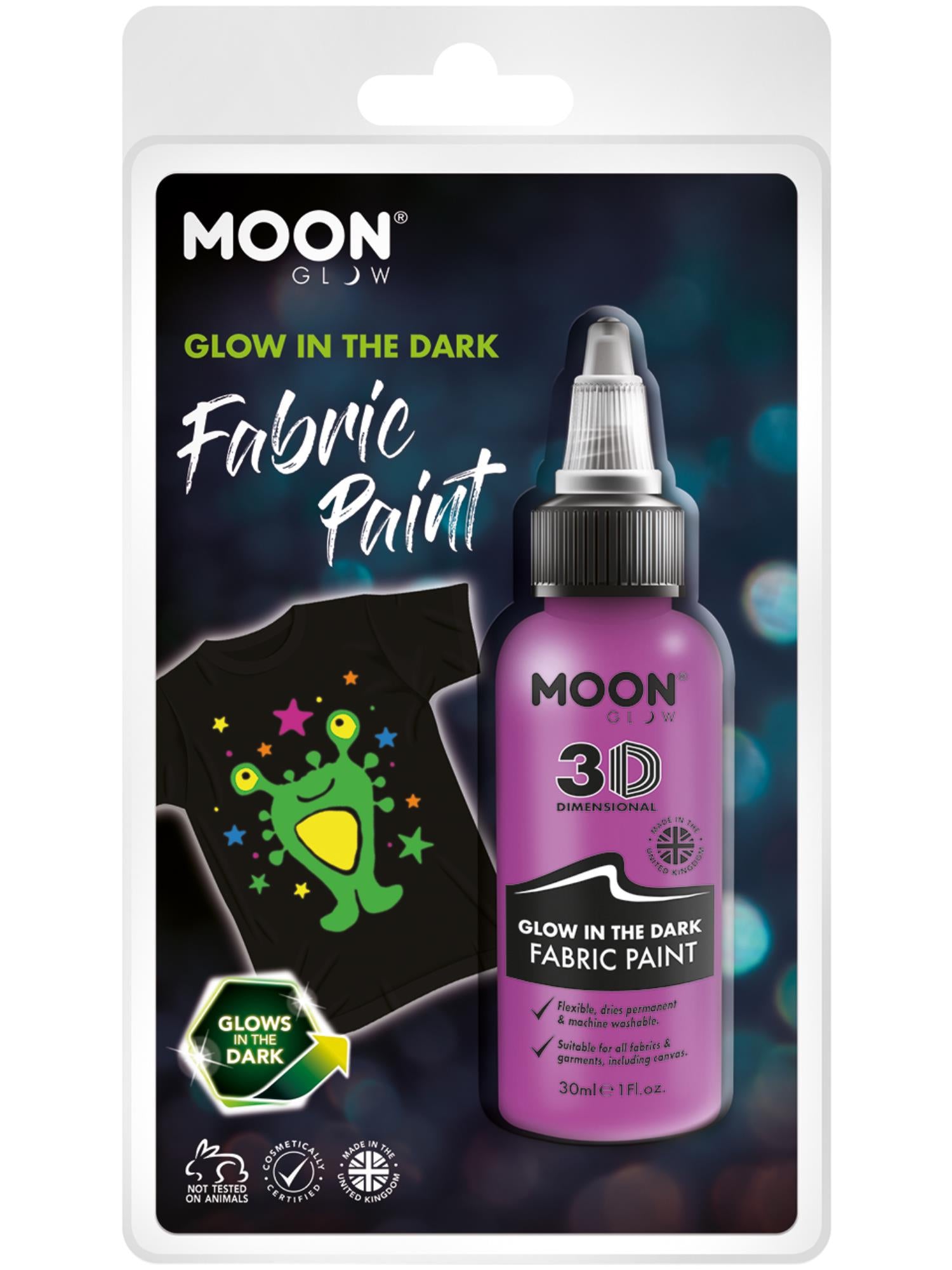 Moon Glow - Glow in the Dark Fabric Paint, Purple