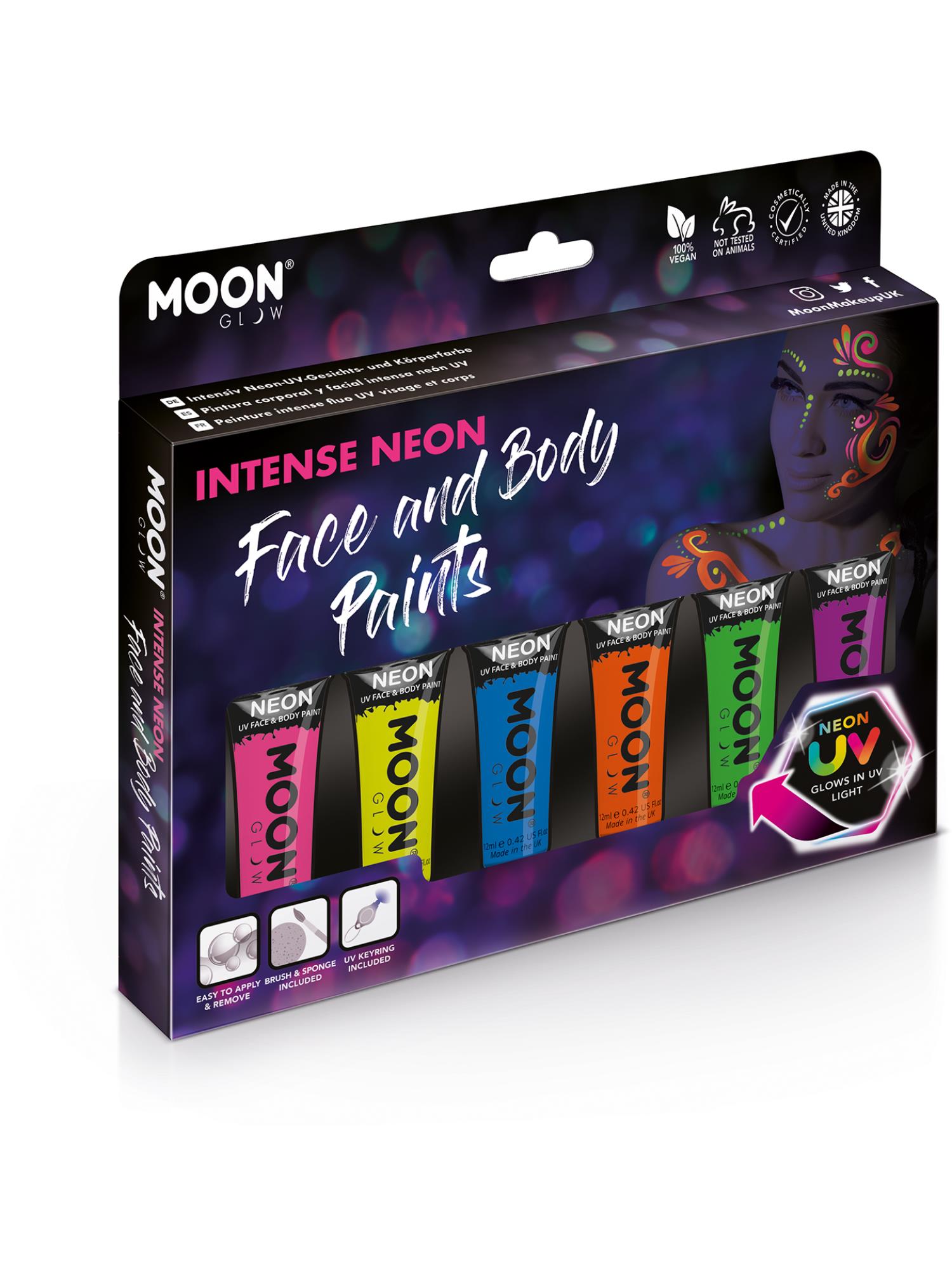 Moon Glow Intense Neon UV-Gesichtsfarbe, gemischt