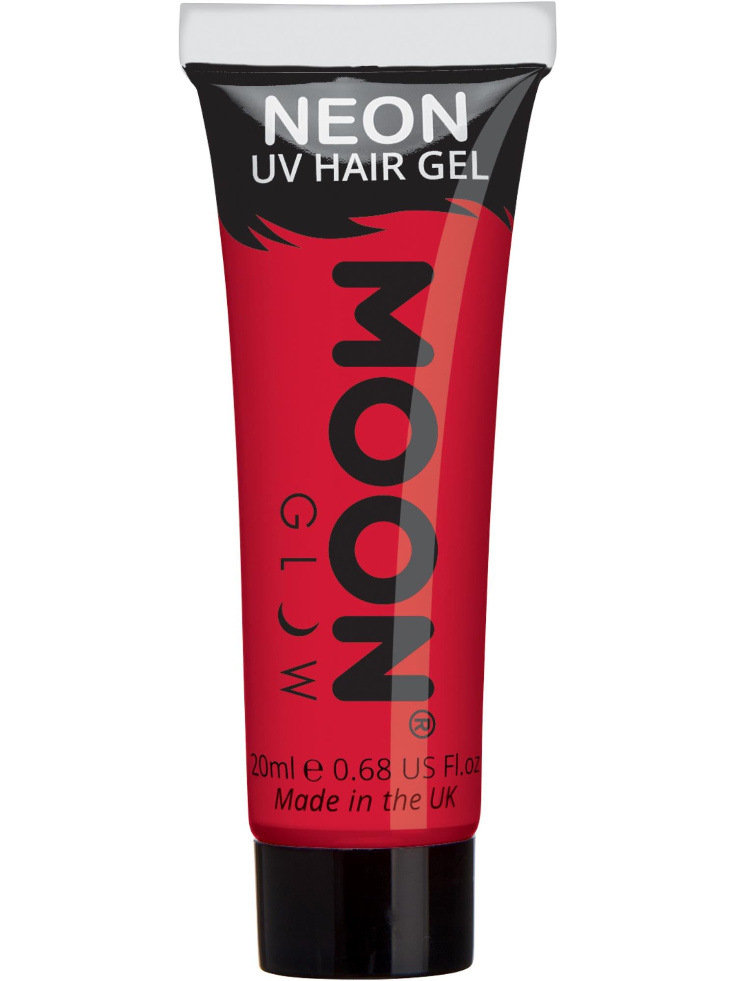 Moon Glow Intense Neon UV Hair Gel, Intense Red
