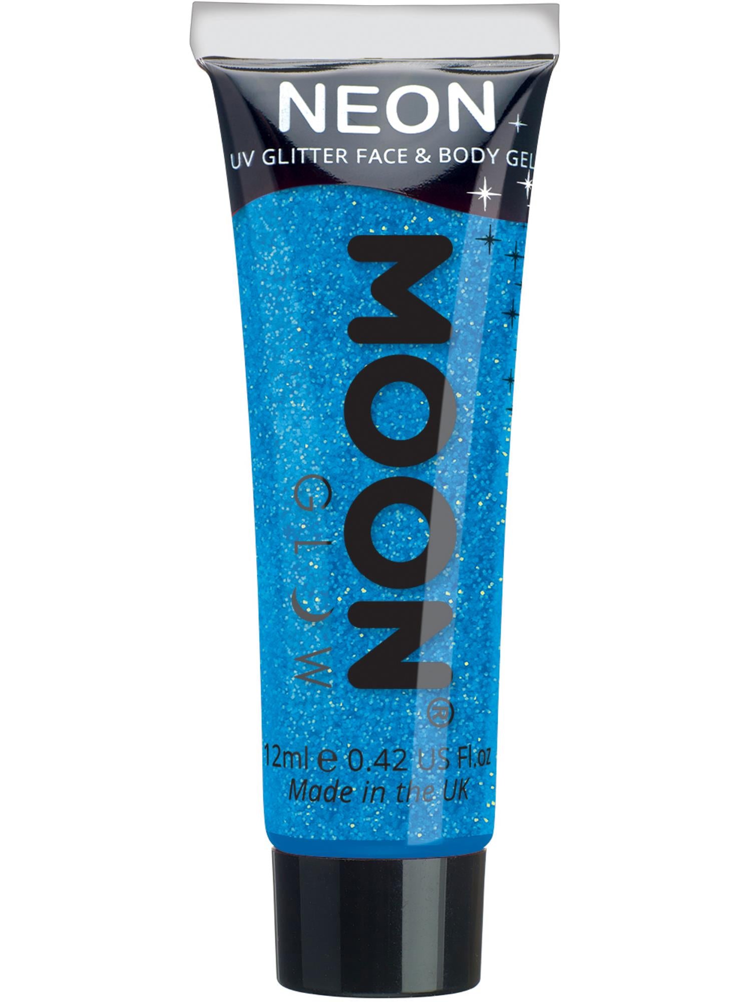 Moon Glow Neon UV Fine Glitter Gel, Blue