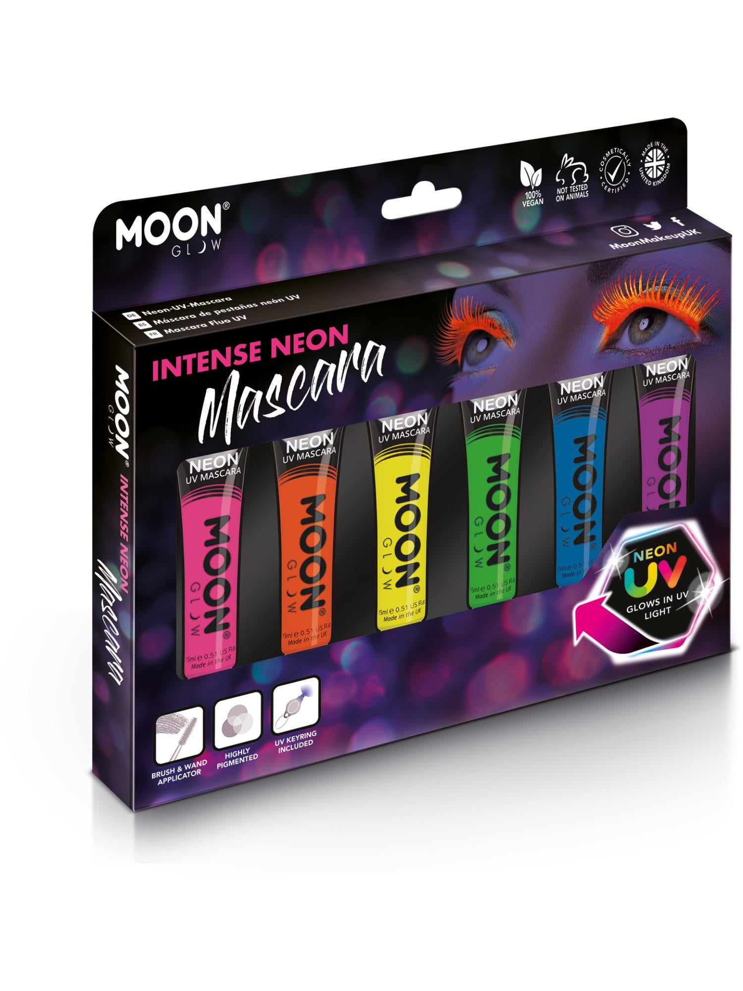 Moon Glow Intense Neon UV-Mascara, verschiedene Farben