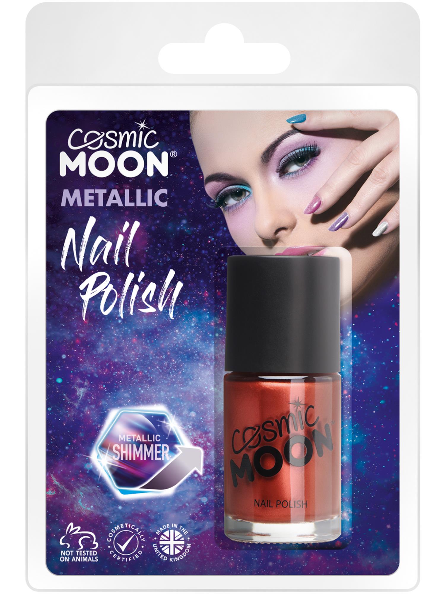 Cosmic Moon Metallic Nail Polish, Red