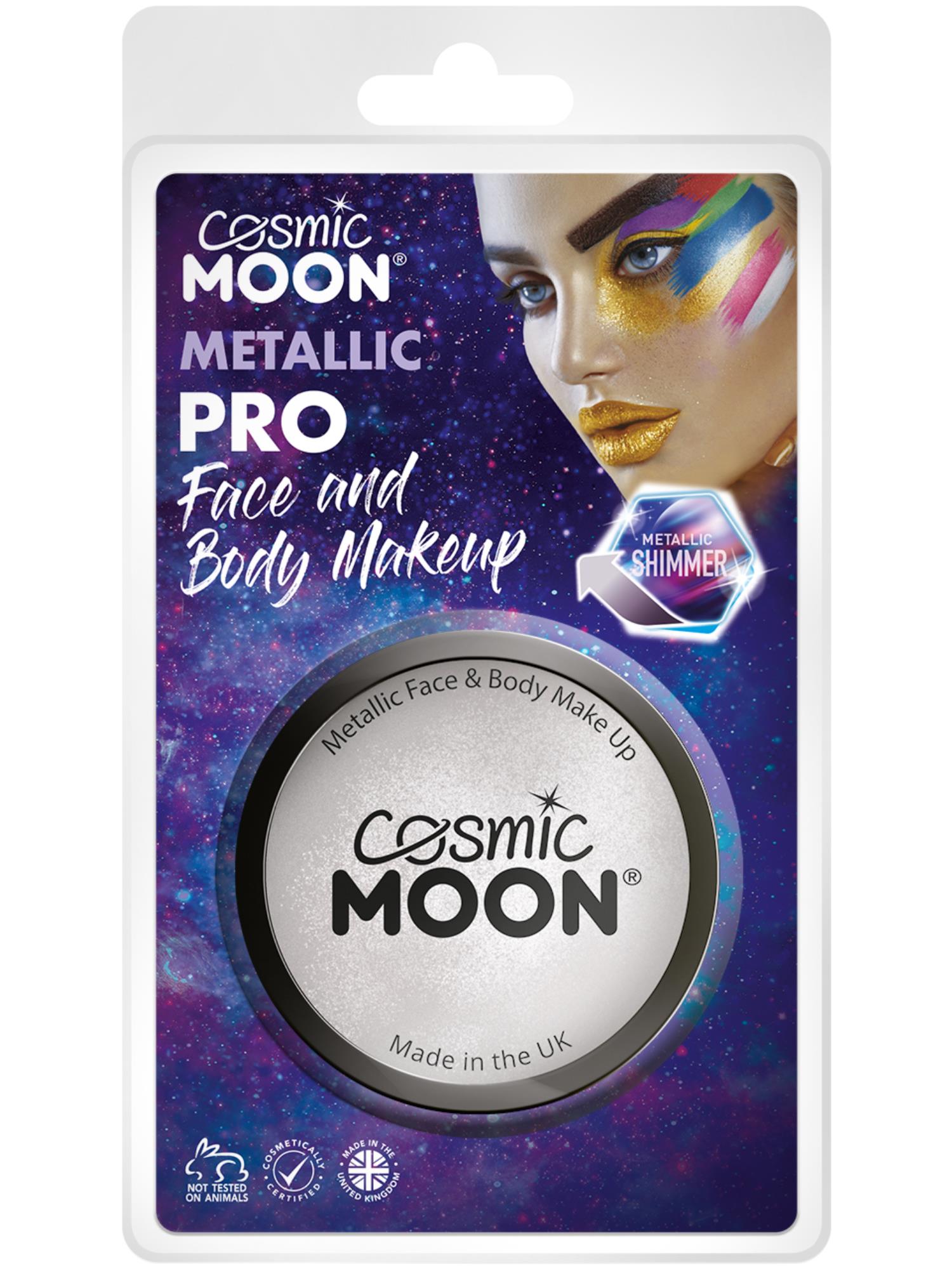 Cosmic Moon Metallic Pro Face Paint Cake Pots, Sil